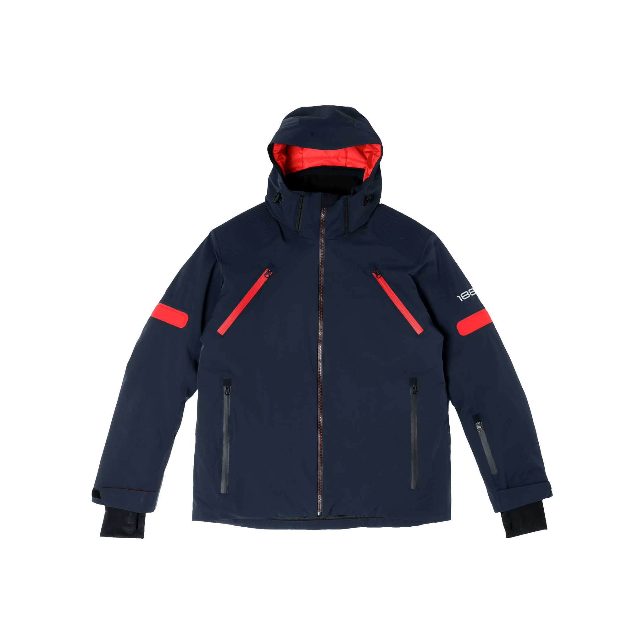 Ski Jacket In Navy Blue & Red - Navy Blue
