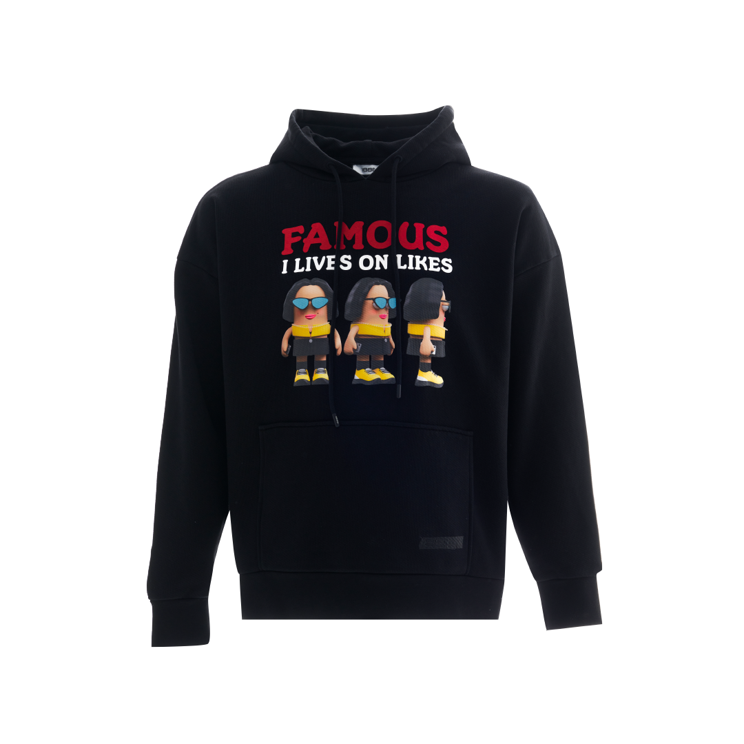 Famous Oversized Hoodie Black 1886 fashion