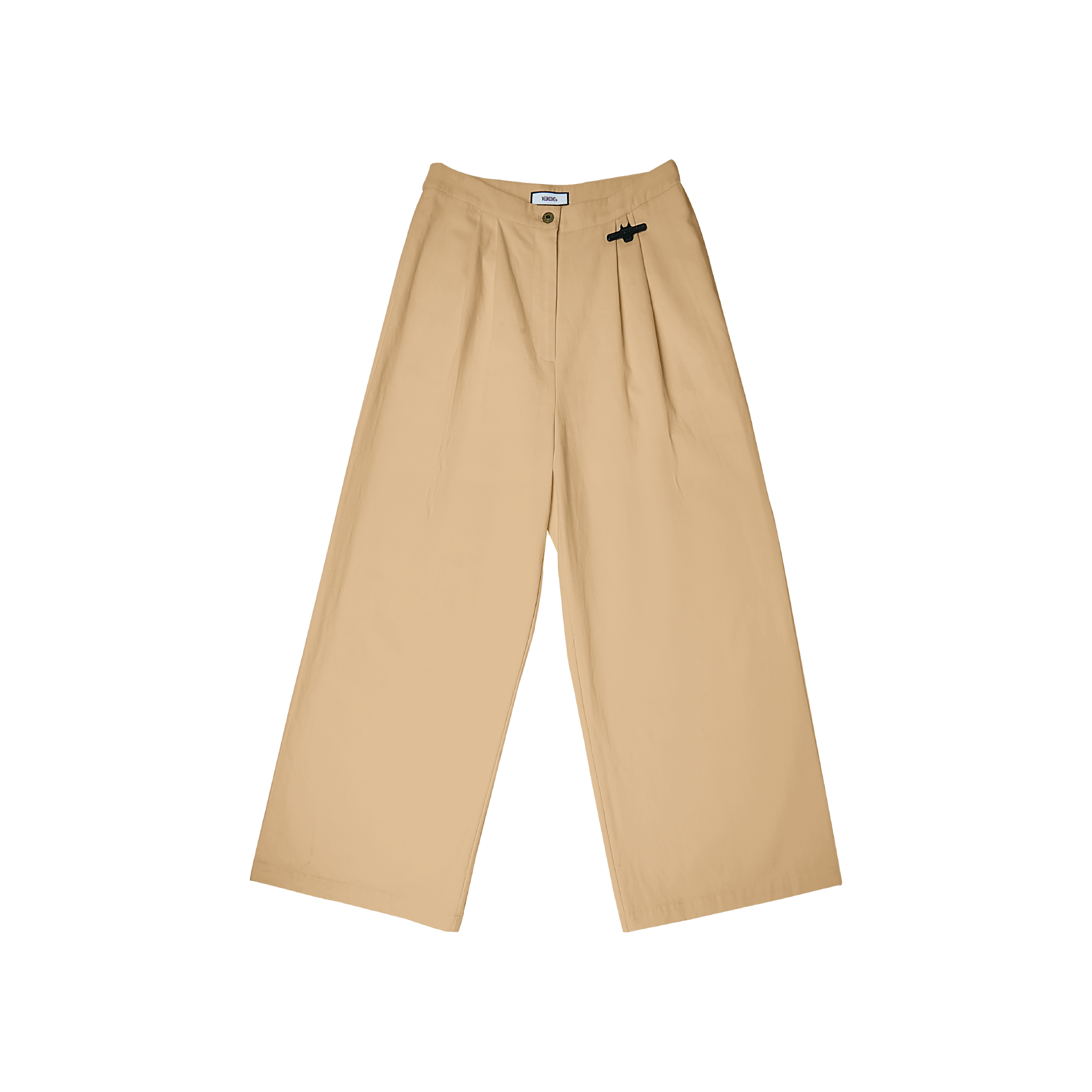 Pleat Detail Wide Leg Pants Khaki 1886 Fashion pleat-detail-wide-leg-pants-khaki-1886-fashion