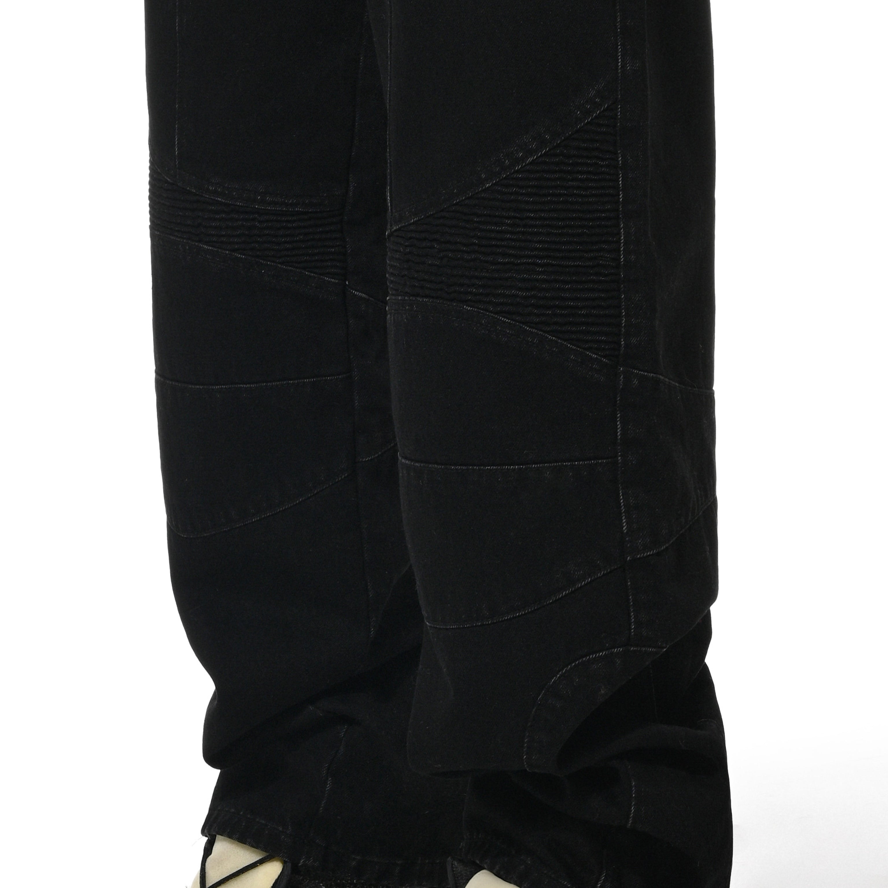 WASHED BIKER PANT - BLACK