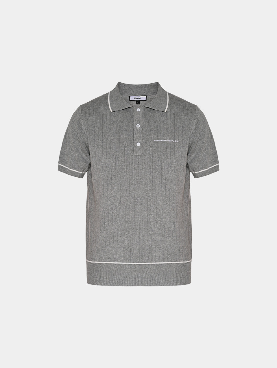 1886 KNITTED LIGHT GREY POLO