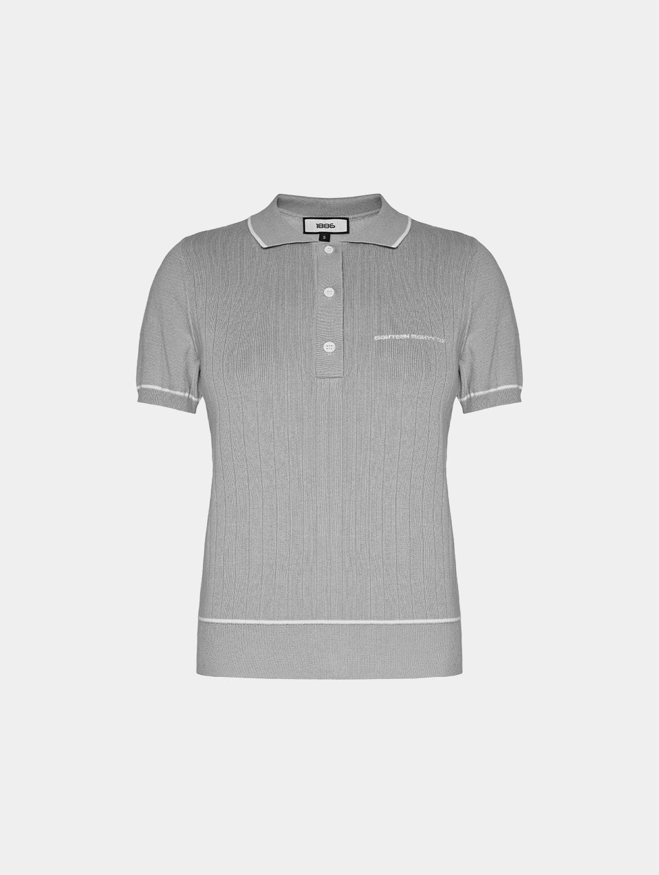1886 KNITTED DARK GREY POLO