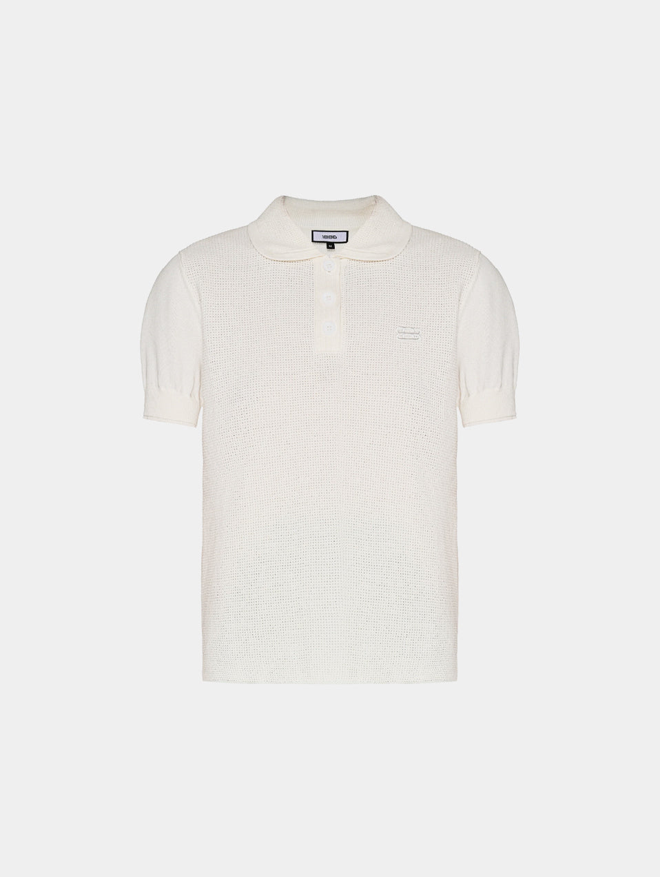 1886 KNITTED WHITE NETTED POLO