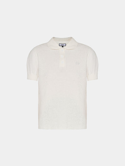 1886 KNITTED WHITE NETTED POLO