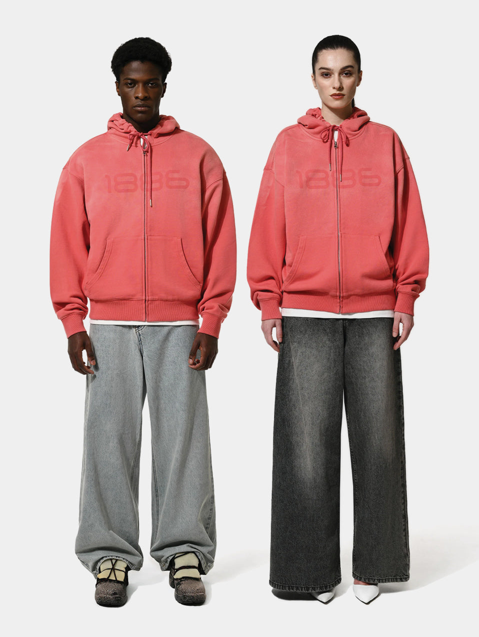 1886 SHADOW ZIP HOODIE- RED