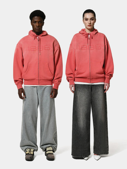 1886 SHADOW ZIP HOODIE- RED