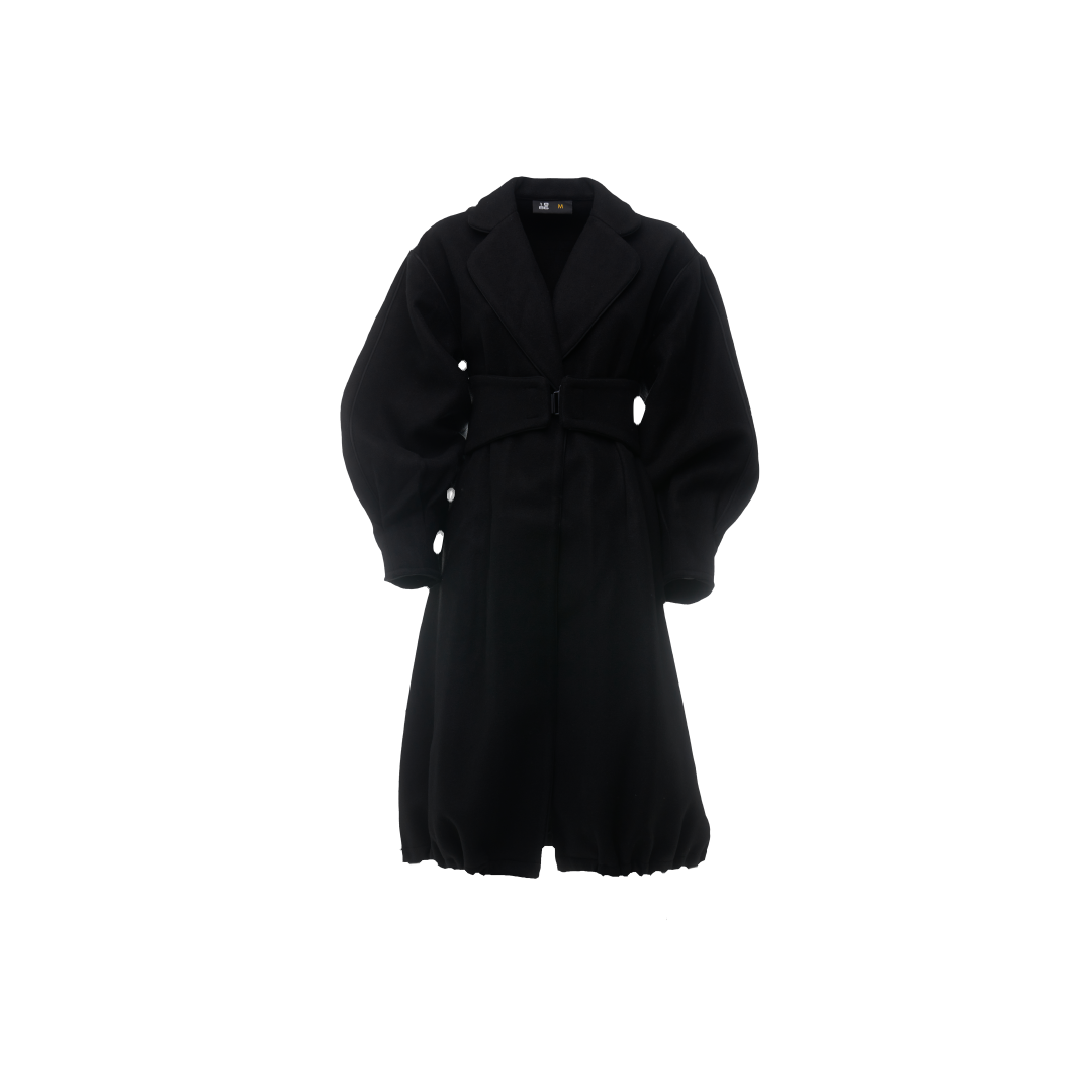 black bell sleeve coat
