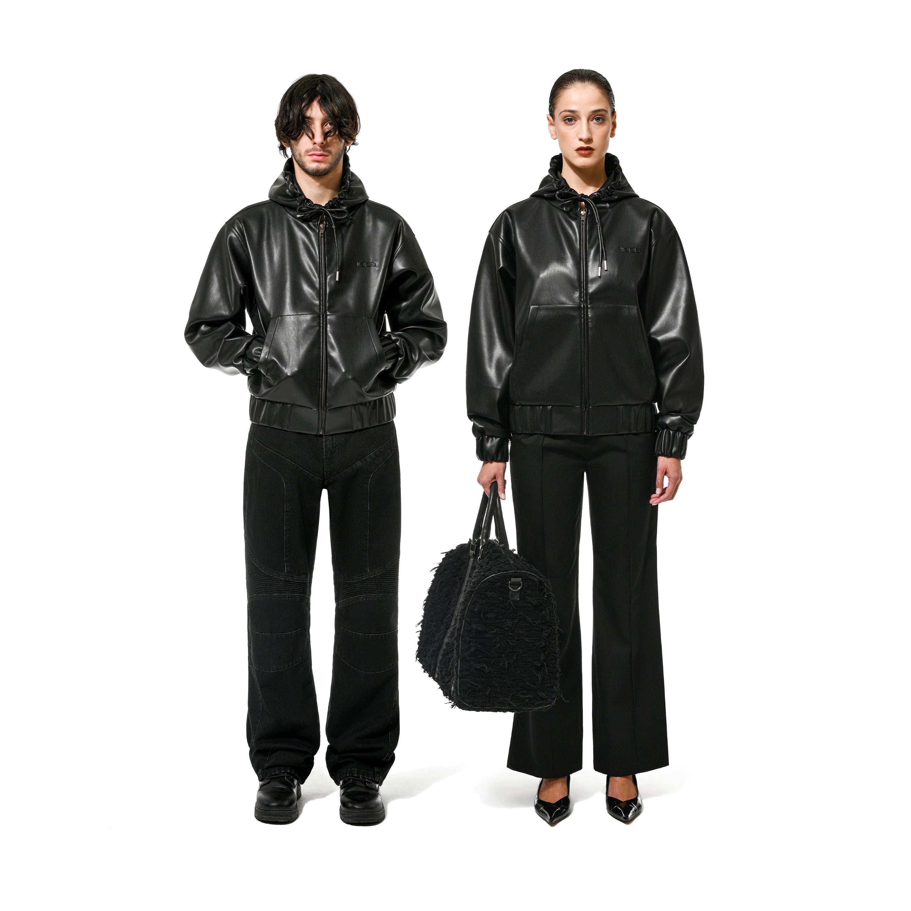 DEMI BLACK BLACK FAUX LEATHER 24 ブラック AKIKOAOKI demi Black×Black-faux leather AKIKOAOKI Demi Black