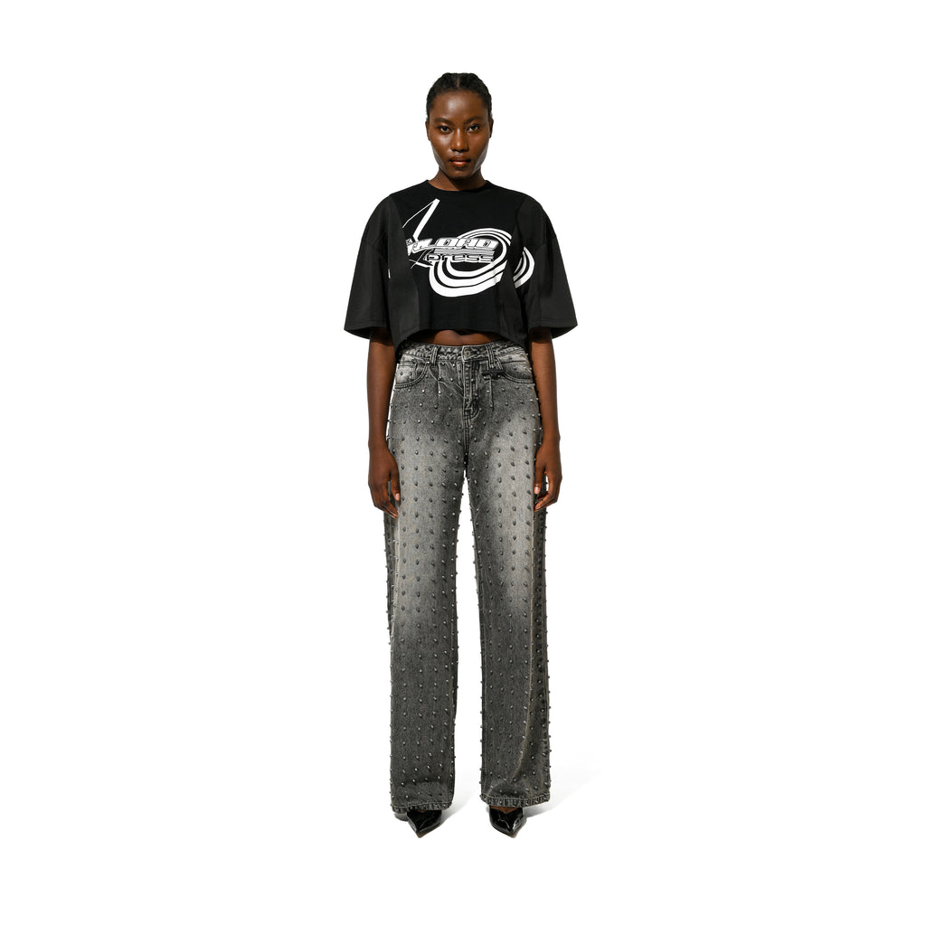 DECONSTRUCTED MOTO TEE - BLACK