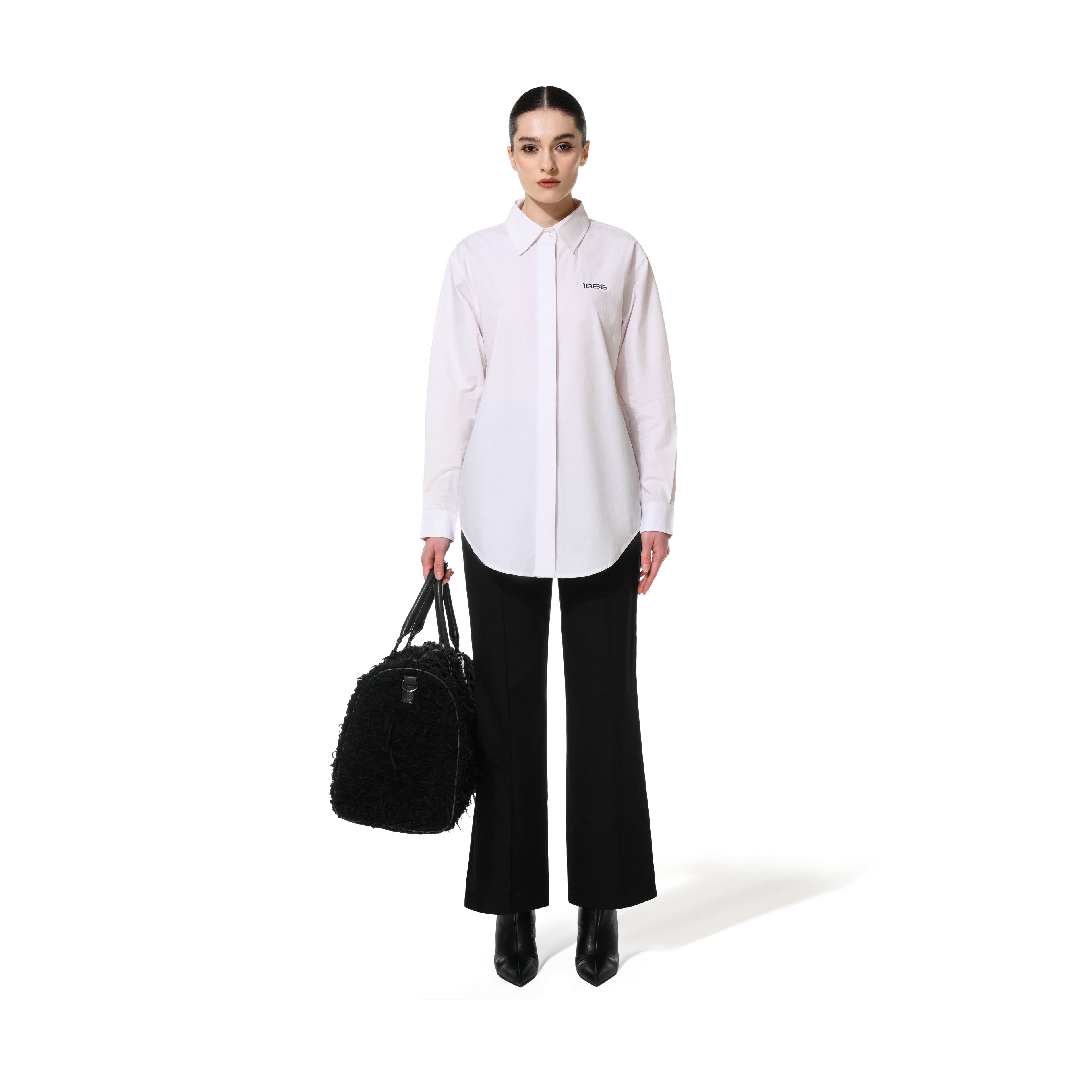 SPLIT BACK SHIRT- WHITE