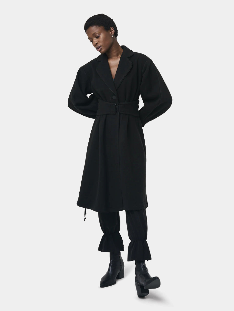 BLACK BELL SLEEVE COAT