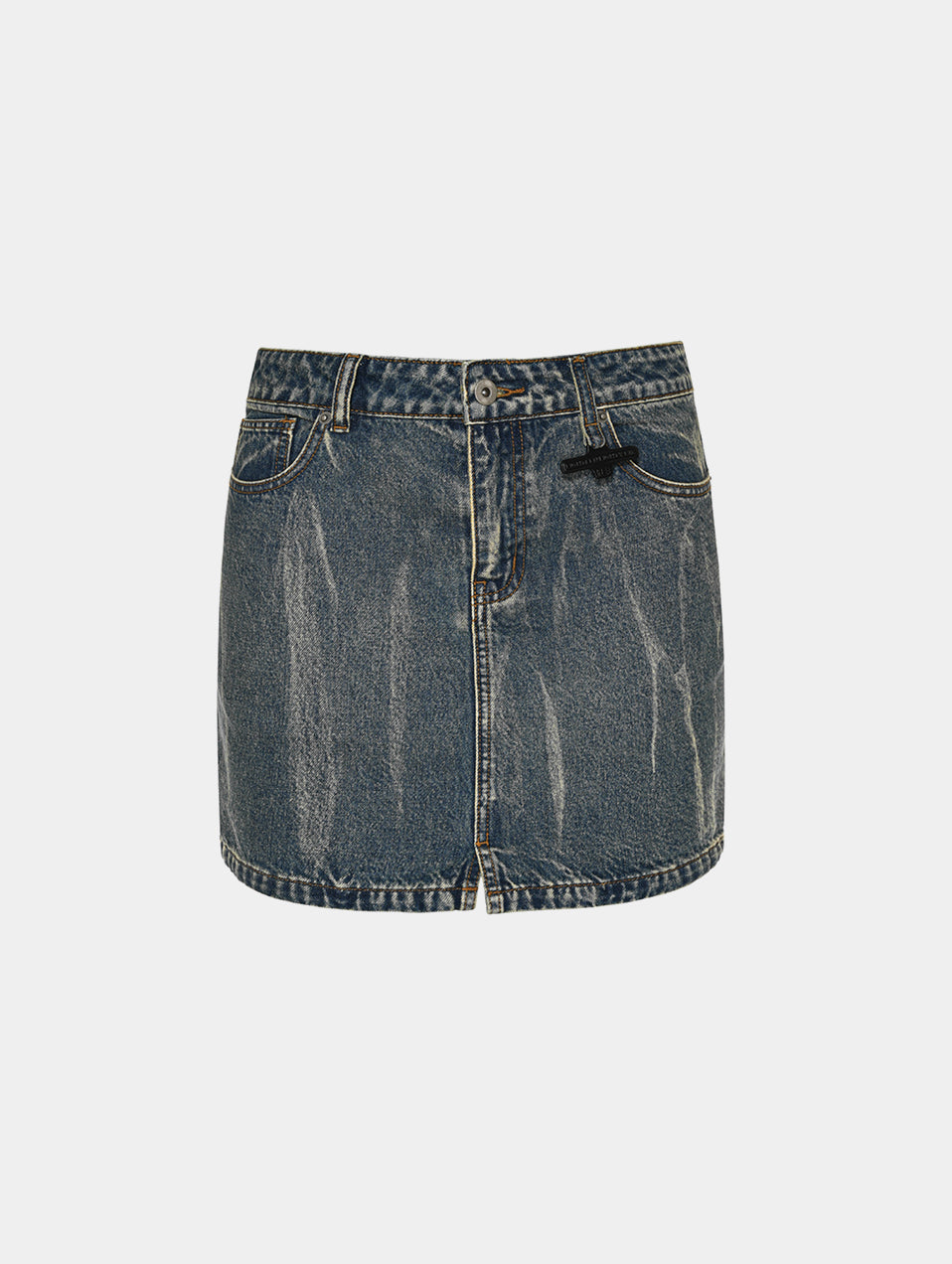 BLEACHED MINI SKIRT - BLUE
