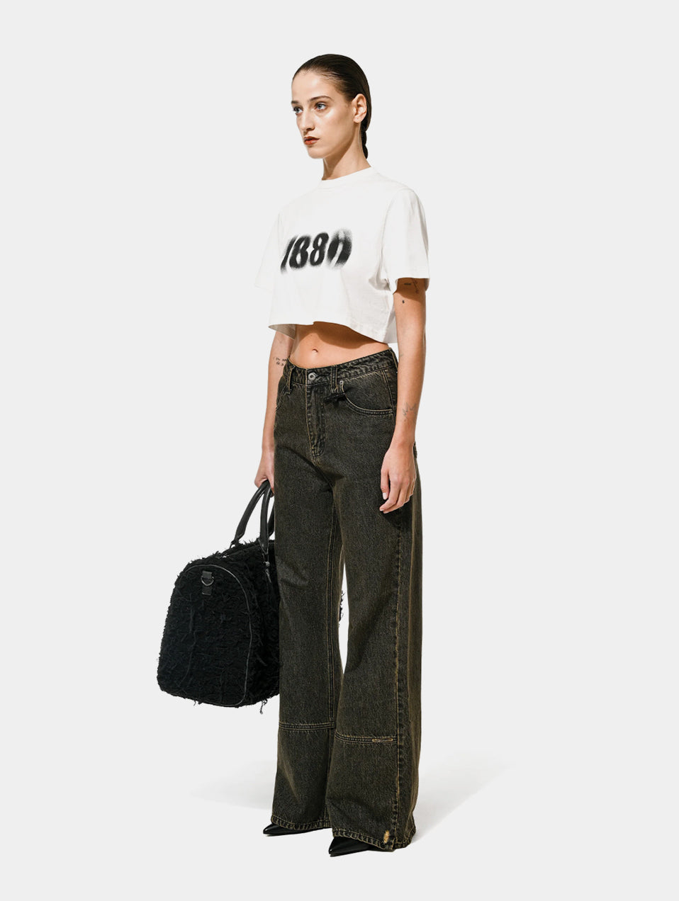 BLURED 1886 CROPPED TEE - WHITE