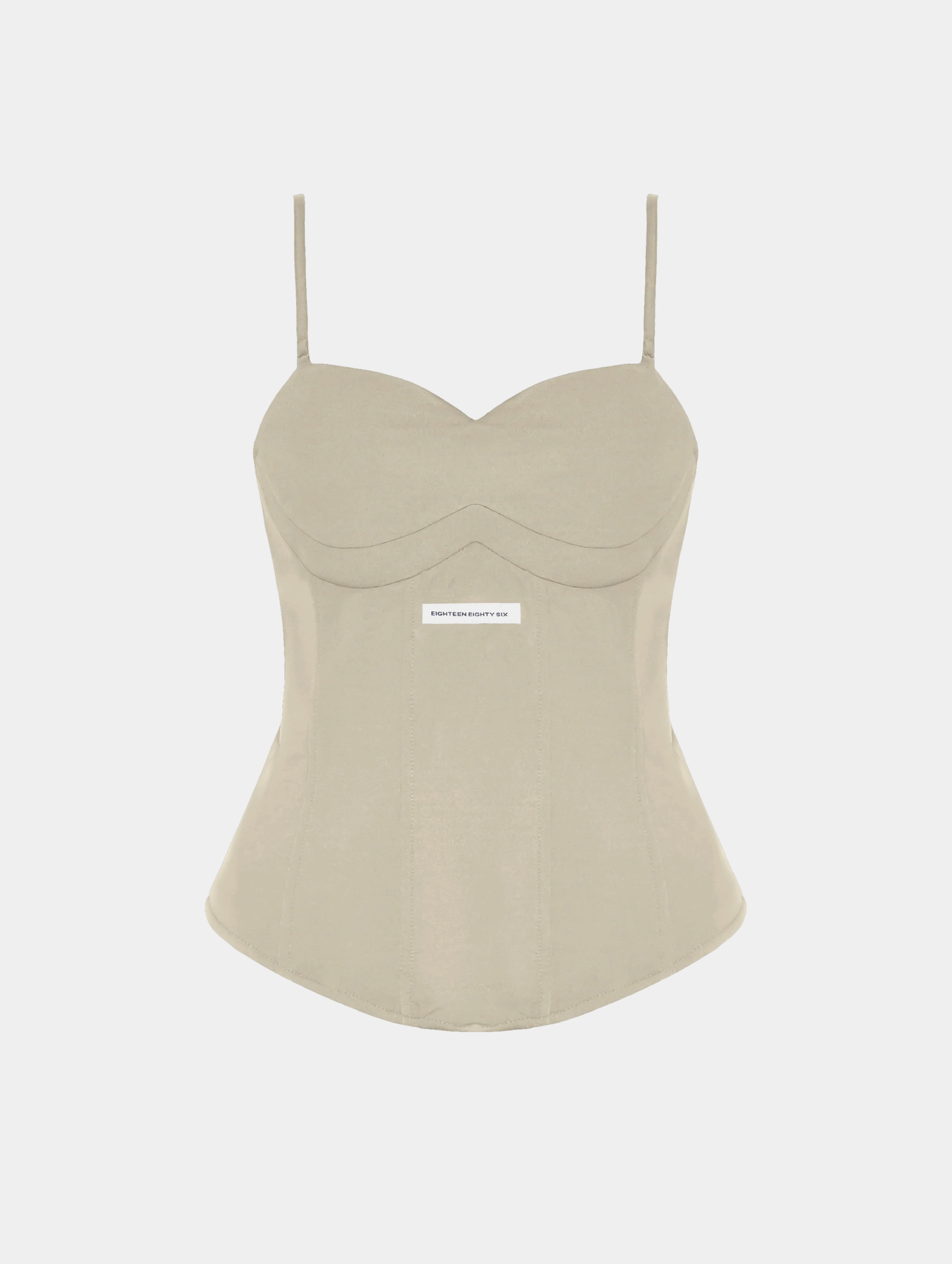BUSTIER STYLE CORSET TOP - BEIGE