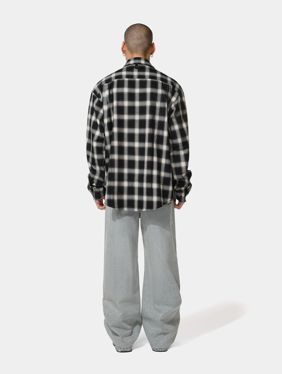 CHECK T SHIRT- DARK GREY
