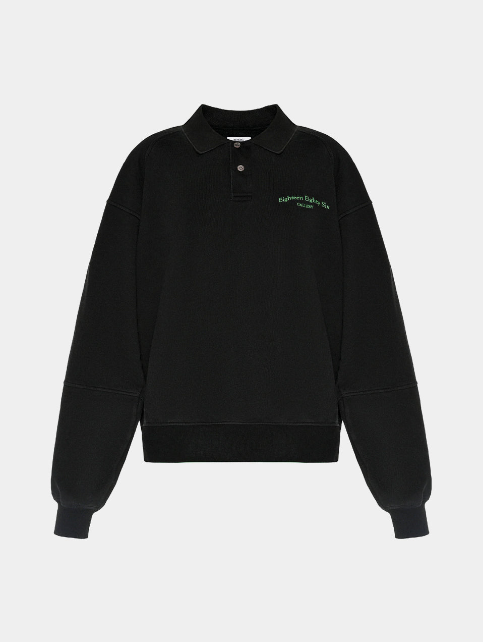 CLASSIC POLO SWEATSHIRT  - BLACK