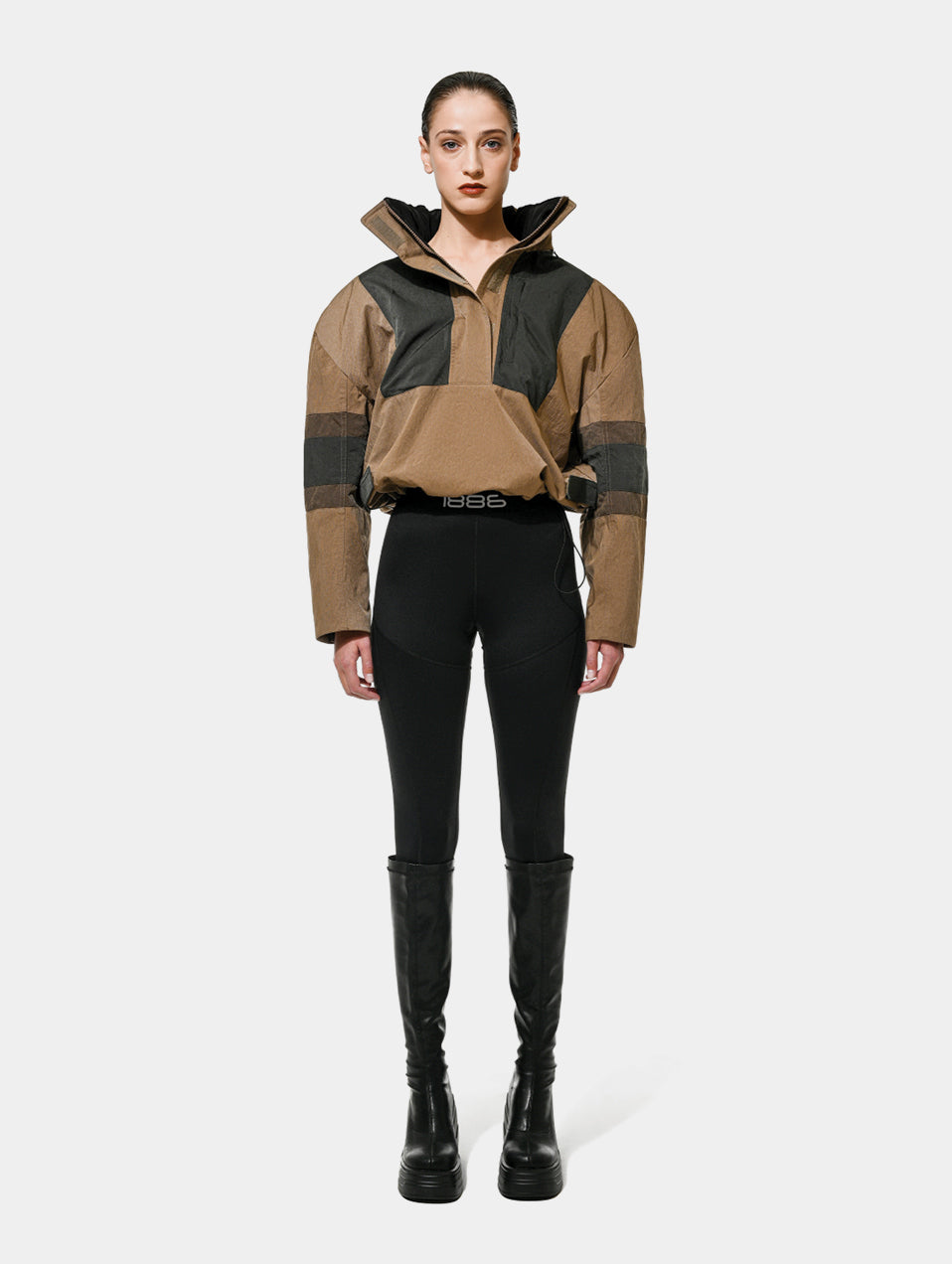 CROPPED TECH ANORAK - MOCHA