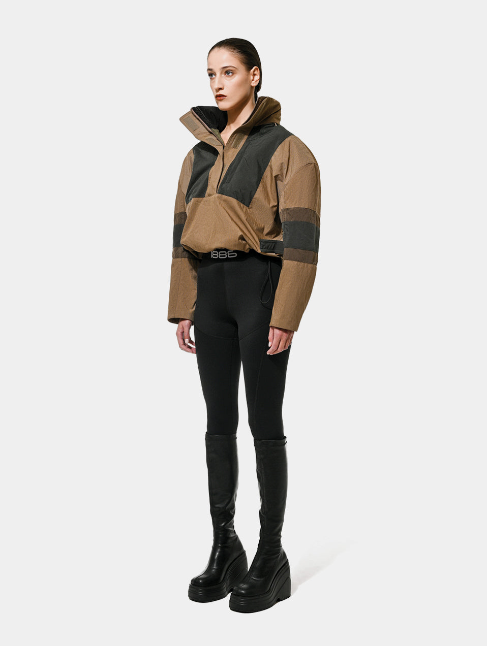 CROPPED TECH ANORAK - MOCHA