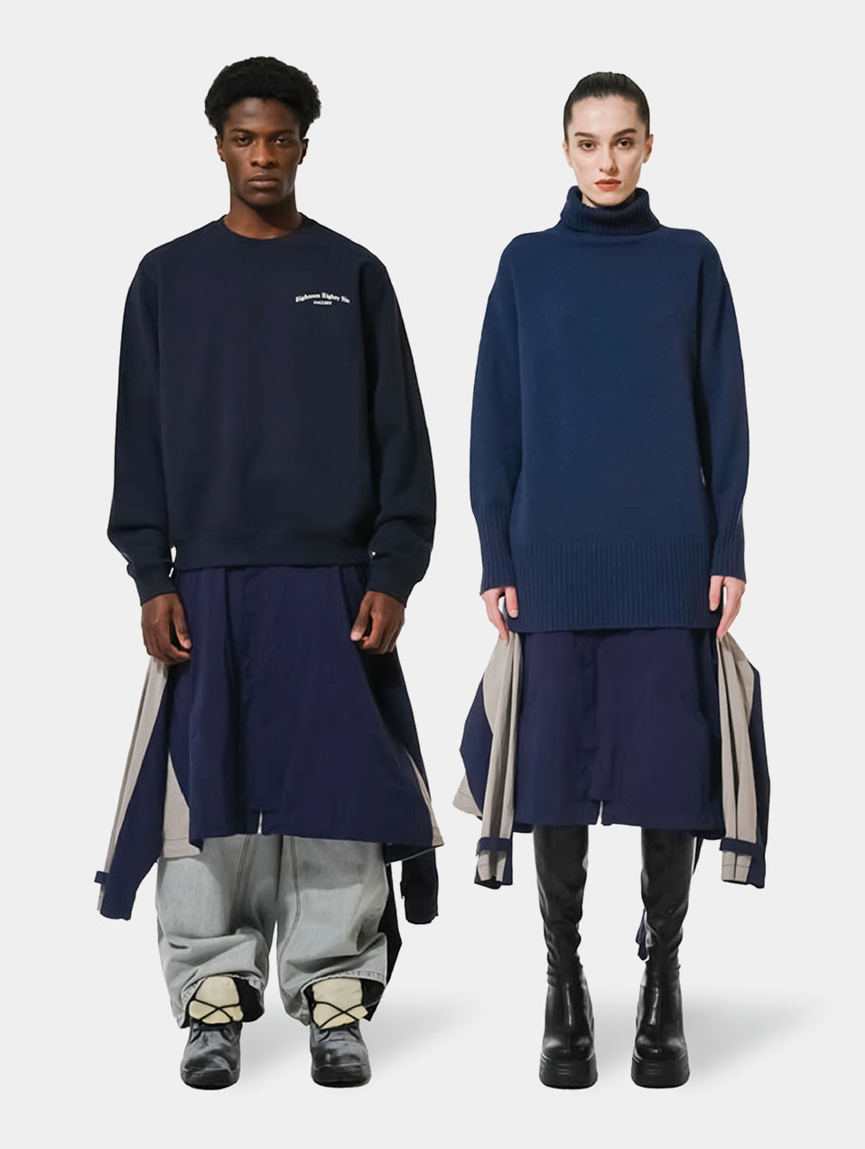 DECONSTRUCTED JKT SKIRT - BLUE