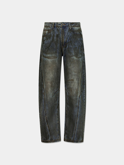 DIRTY WASHED DIAGONAL DENIM