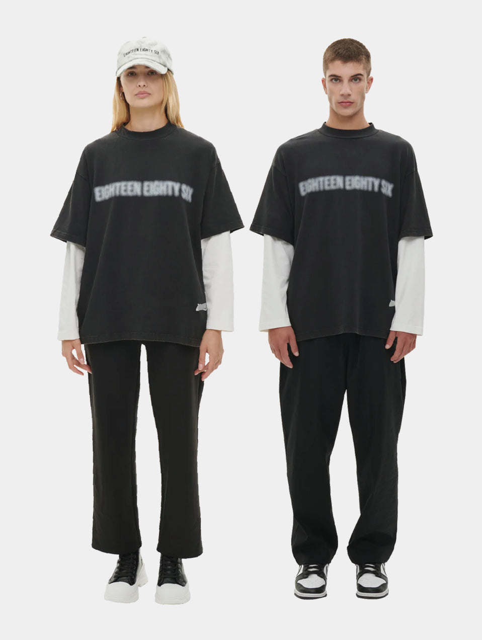 DOUBLE T- SHIRT - BLACK