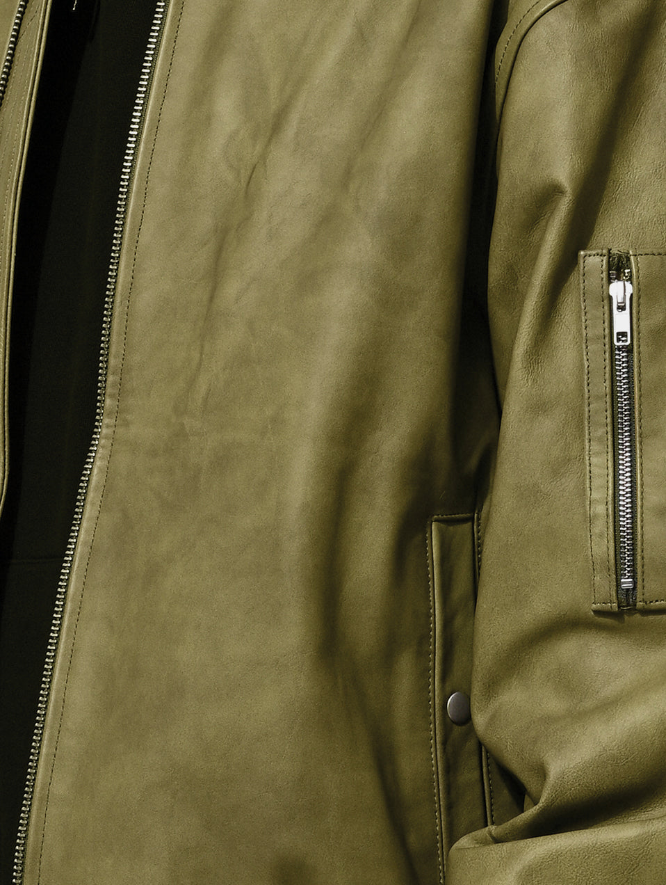DYED LEATHER BOMBER - Green
