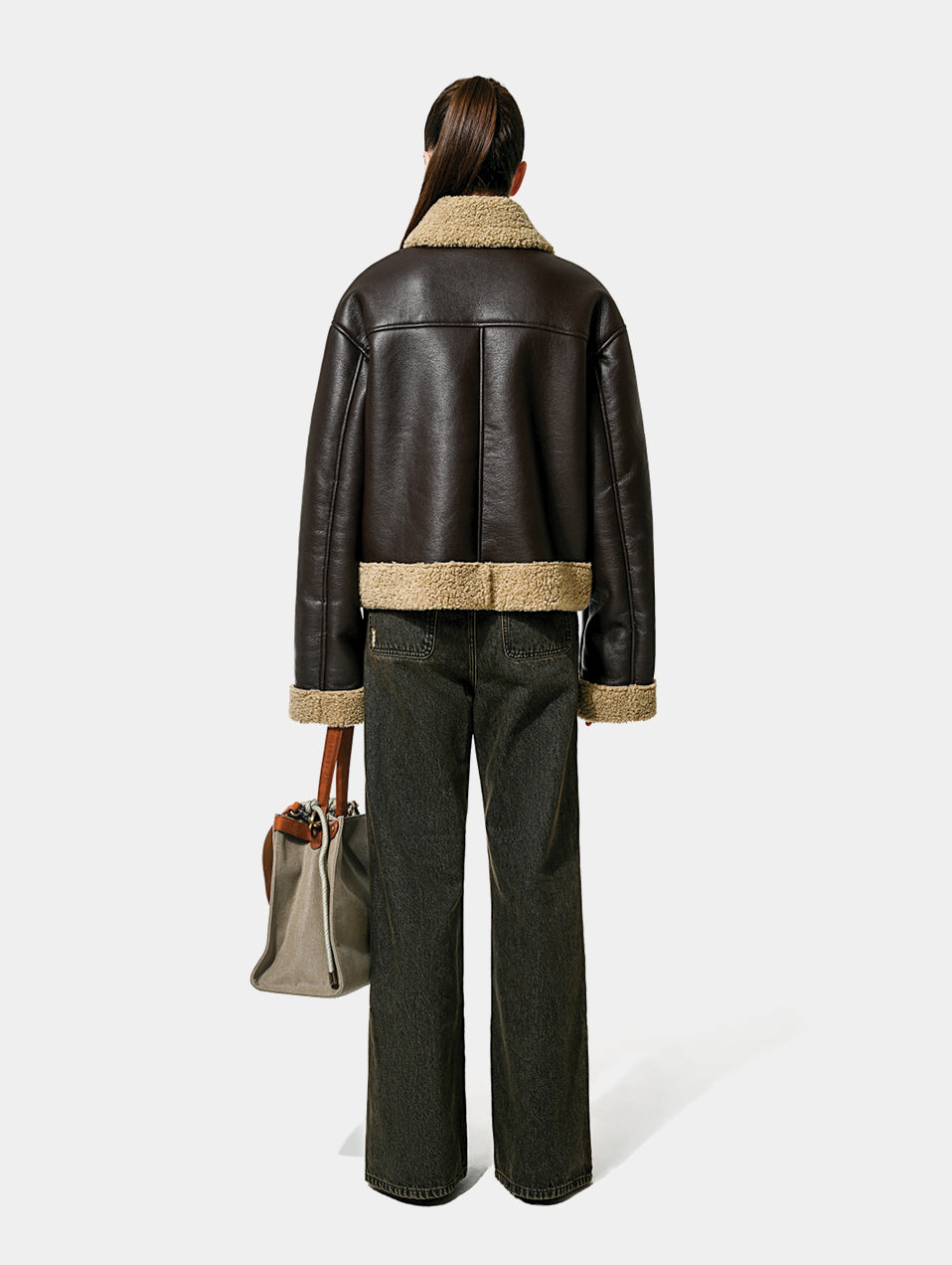 FAUX SHEARLING JKT - BROWN