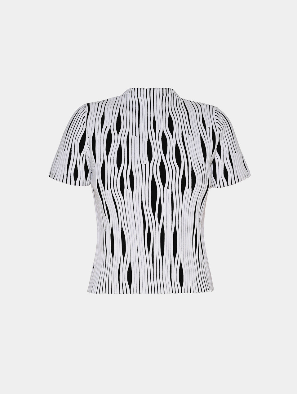 FITTED TEXTURED TOP- BLACK & WHITE