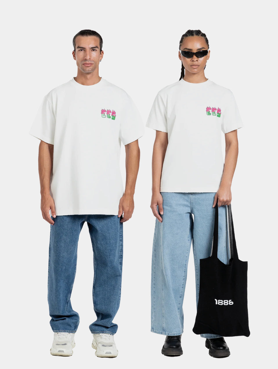 FLAMES EES LOGO T-SHIRT - OFF WHITE