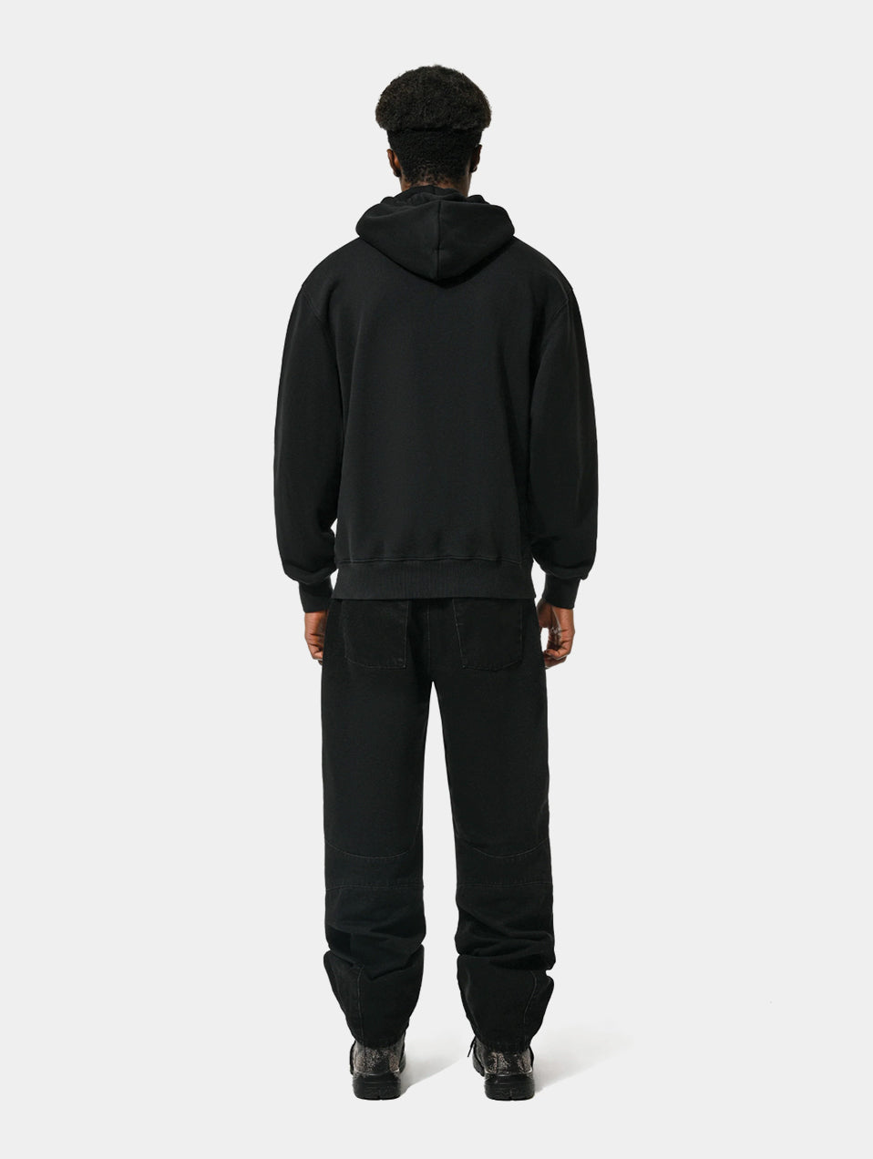 FLOWER EYE ZIP HOODIE - BLACK