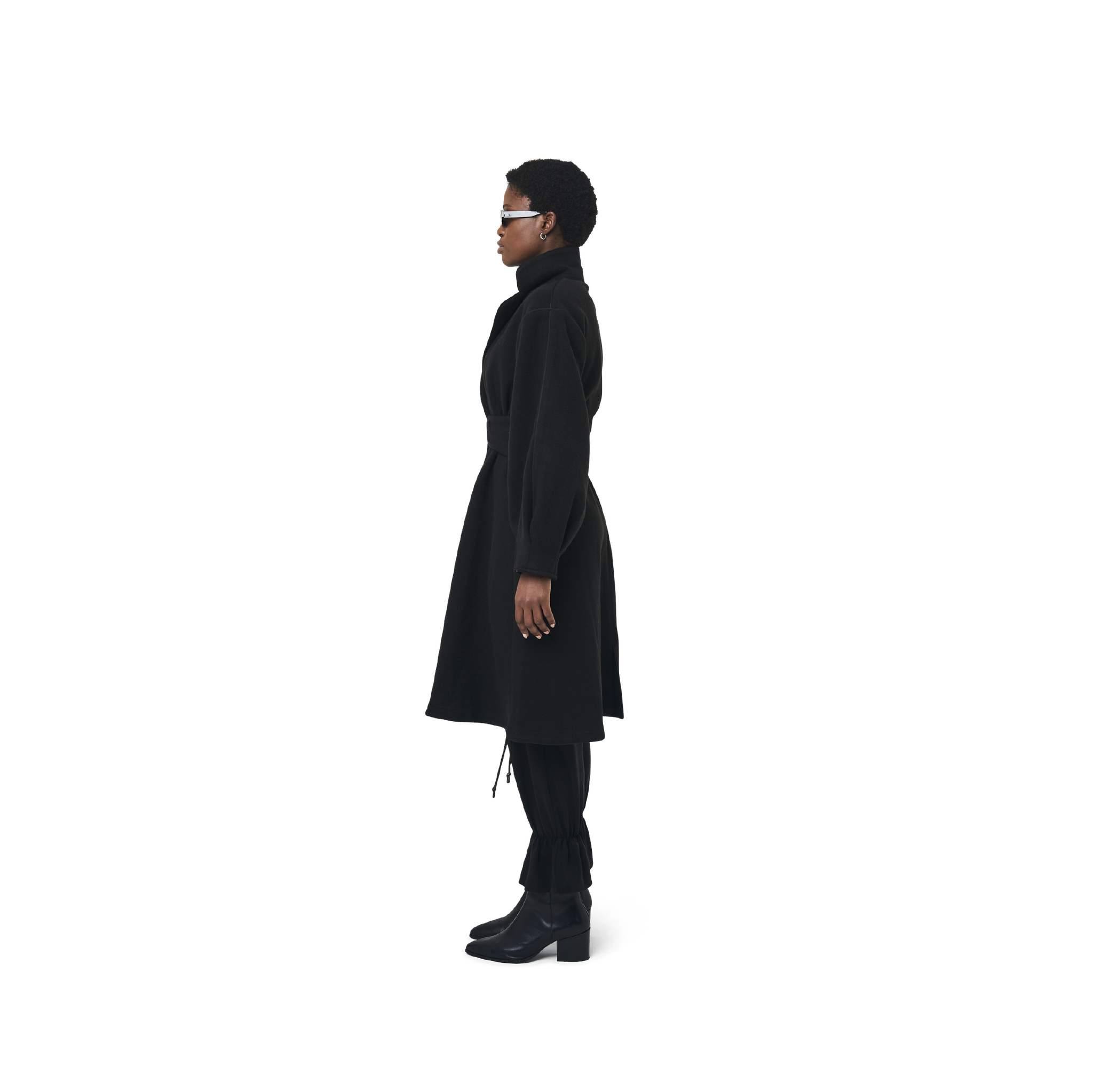 black bell sleeve coat