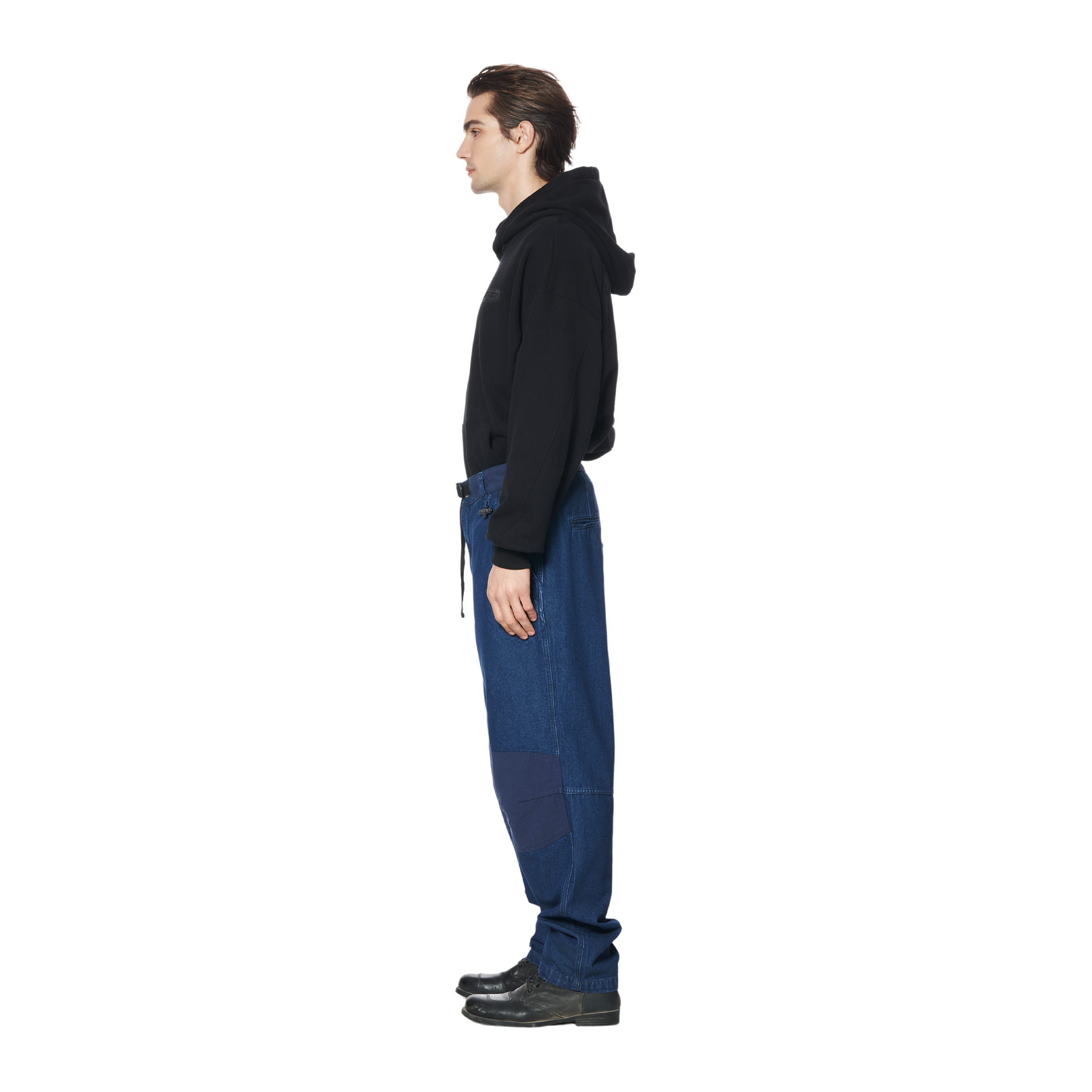 DENIM CARGO PANTS - BLUE