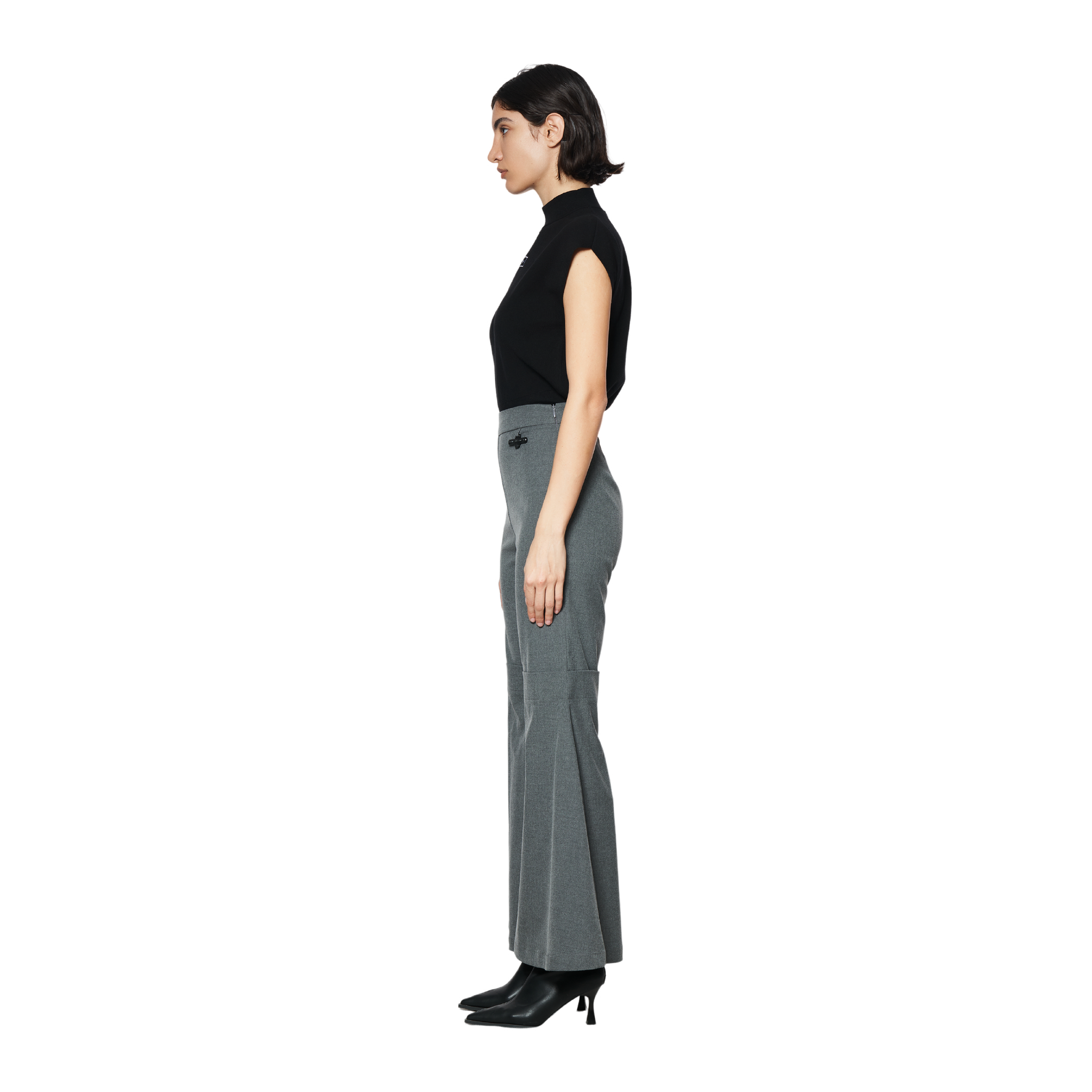 Fit Flare Trousers - Dark Grey
