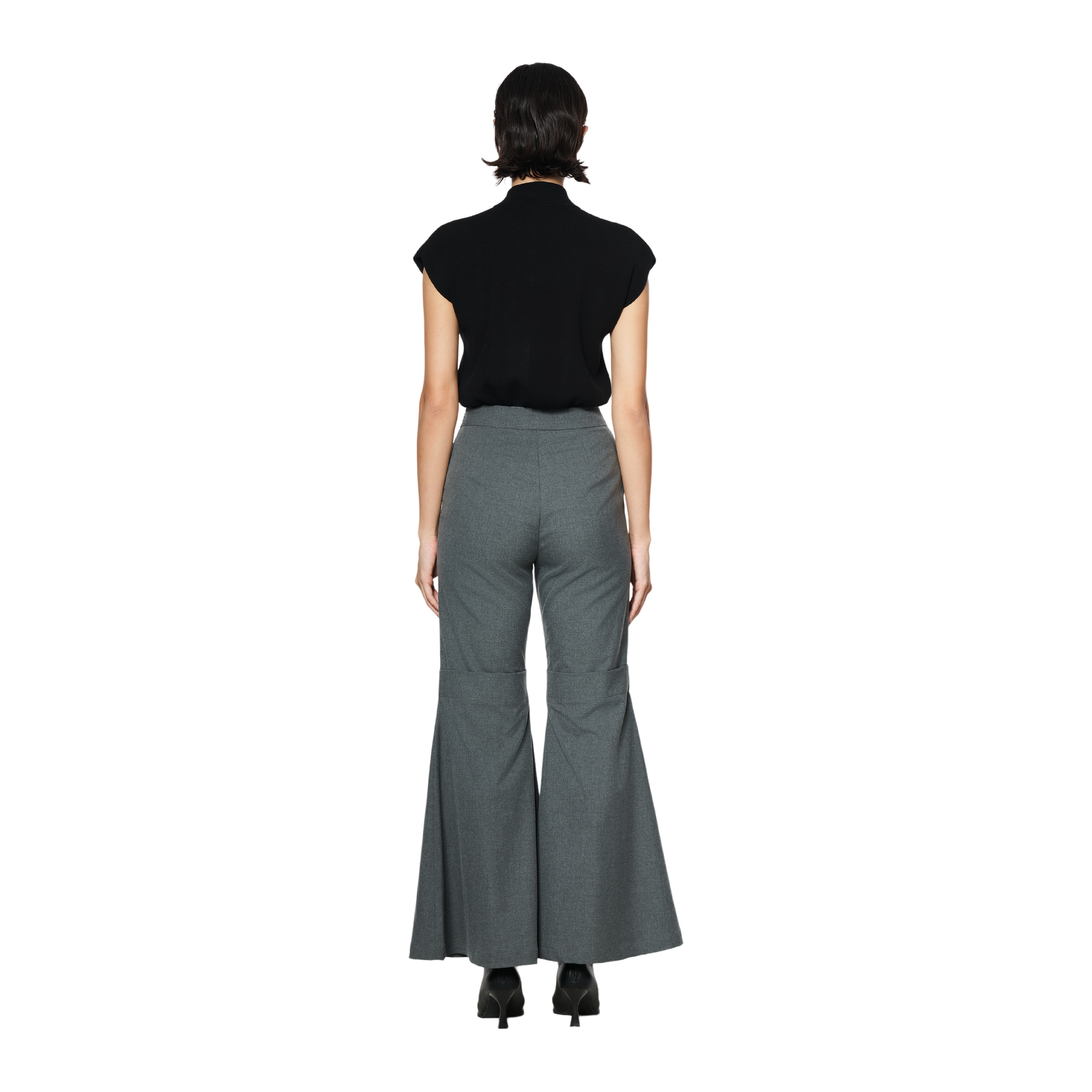 Fit Flare Trousers - Dark Grey