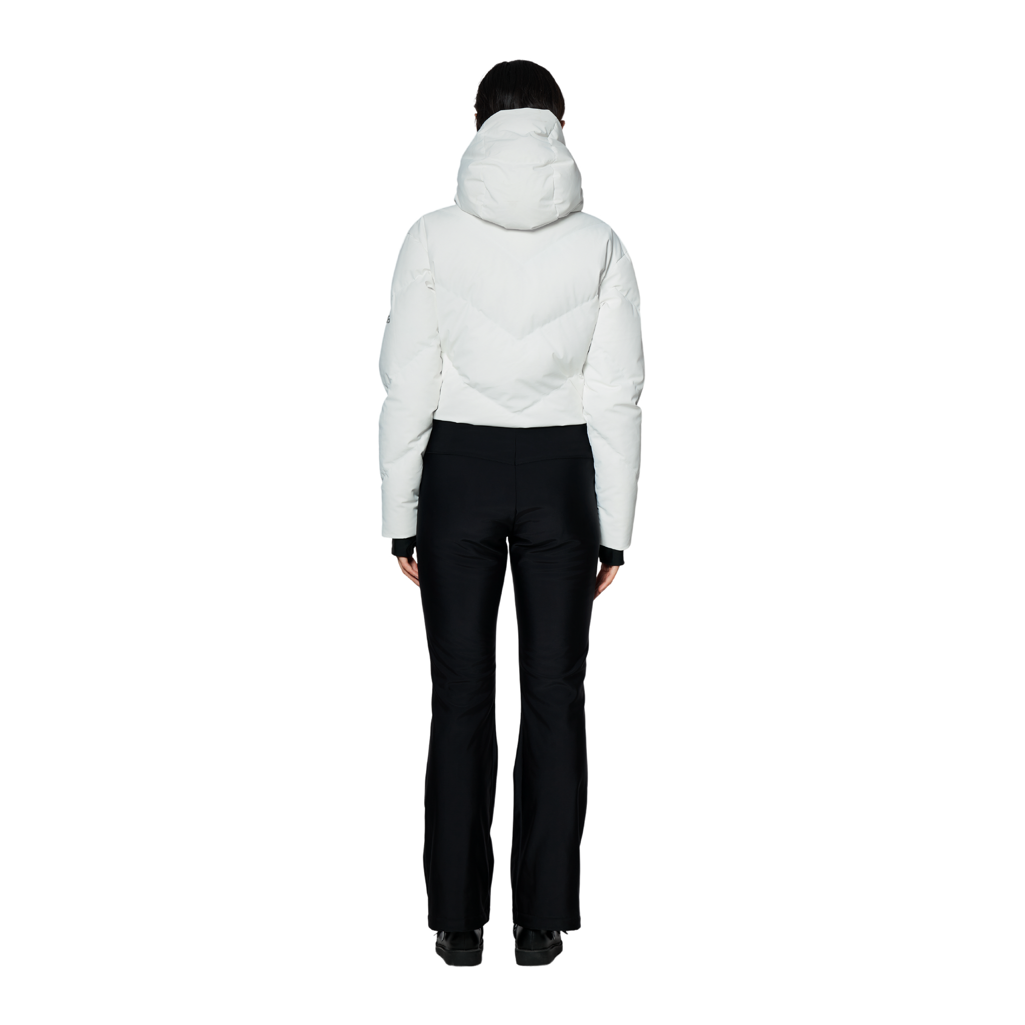 Ski Wide Leg Jumpsuit - White With Black