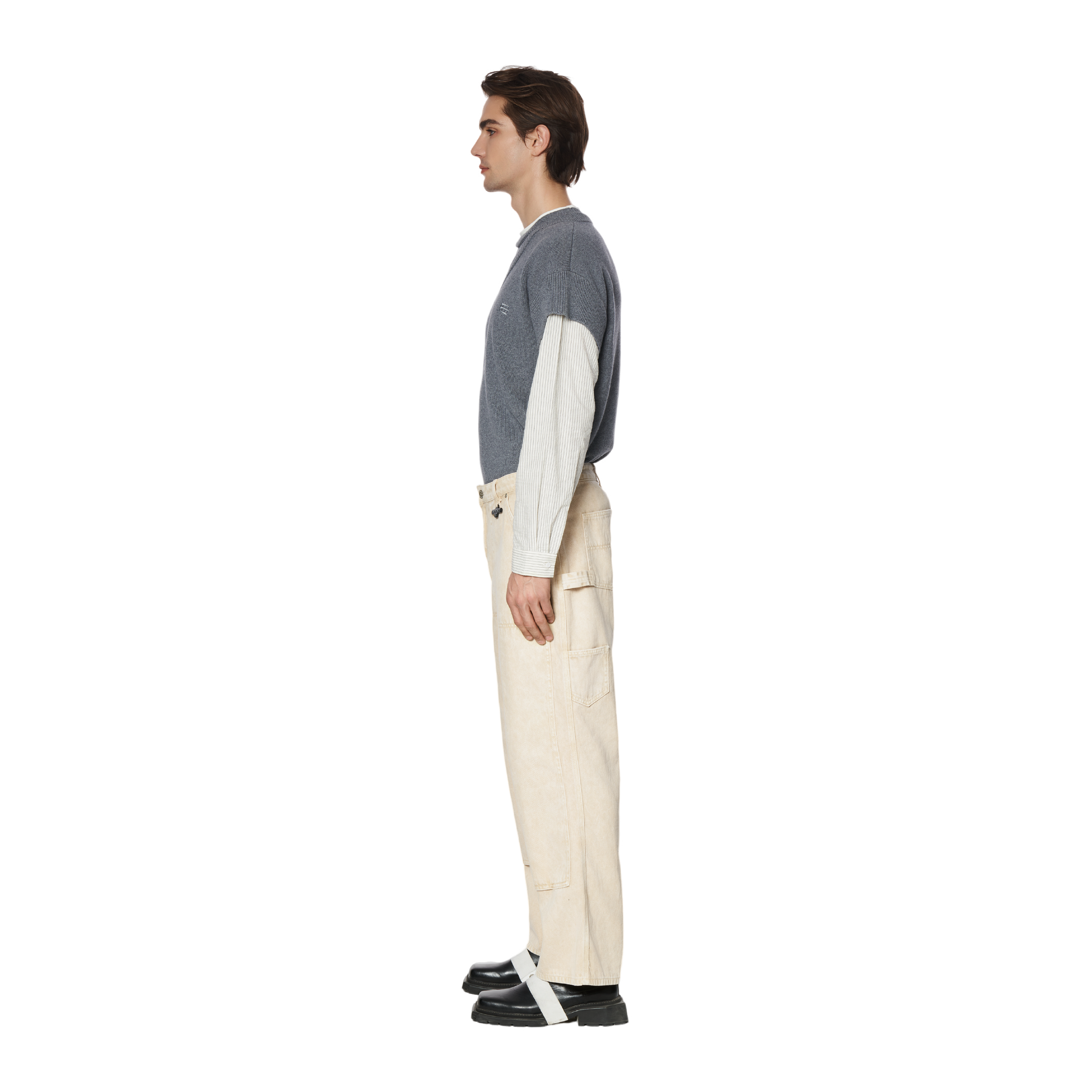 WIDE-LEG JEANS - BEIGE