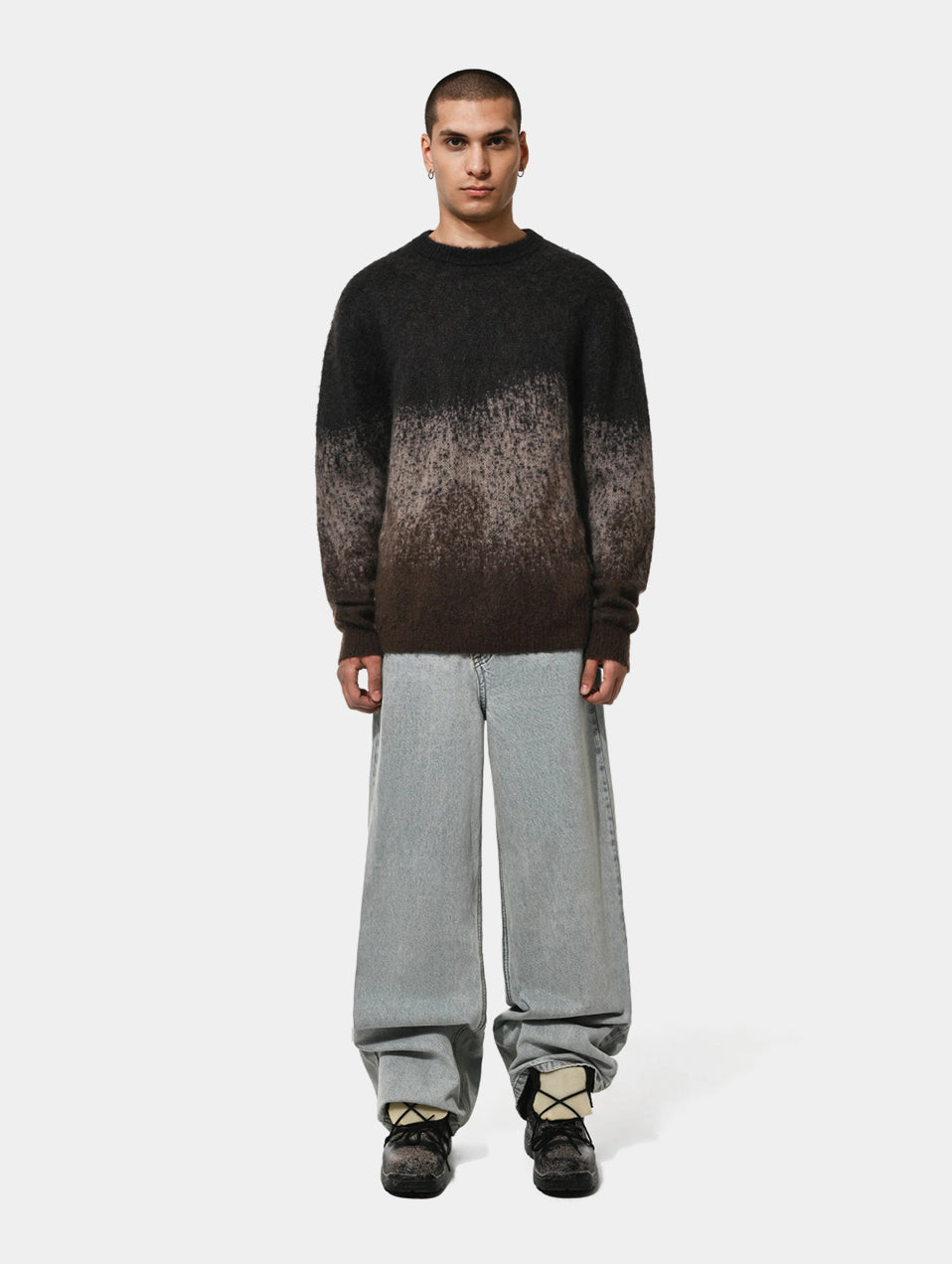 GRADIENT KNIT SWEATER - BROWN
