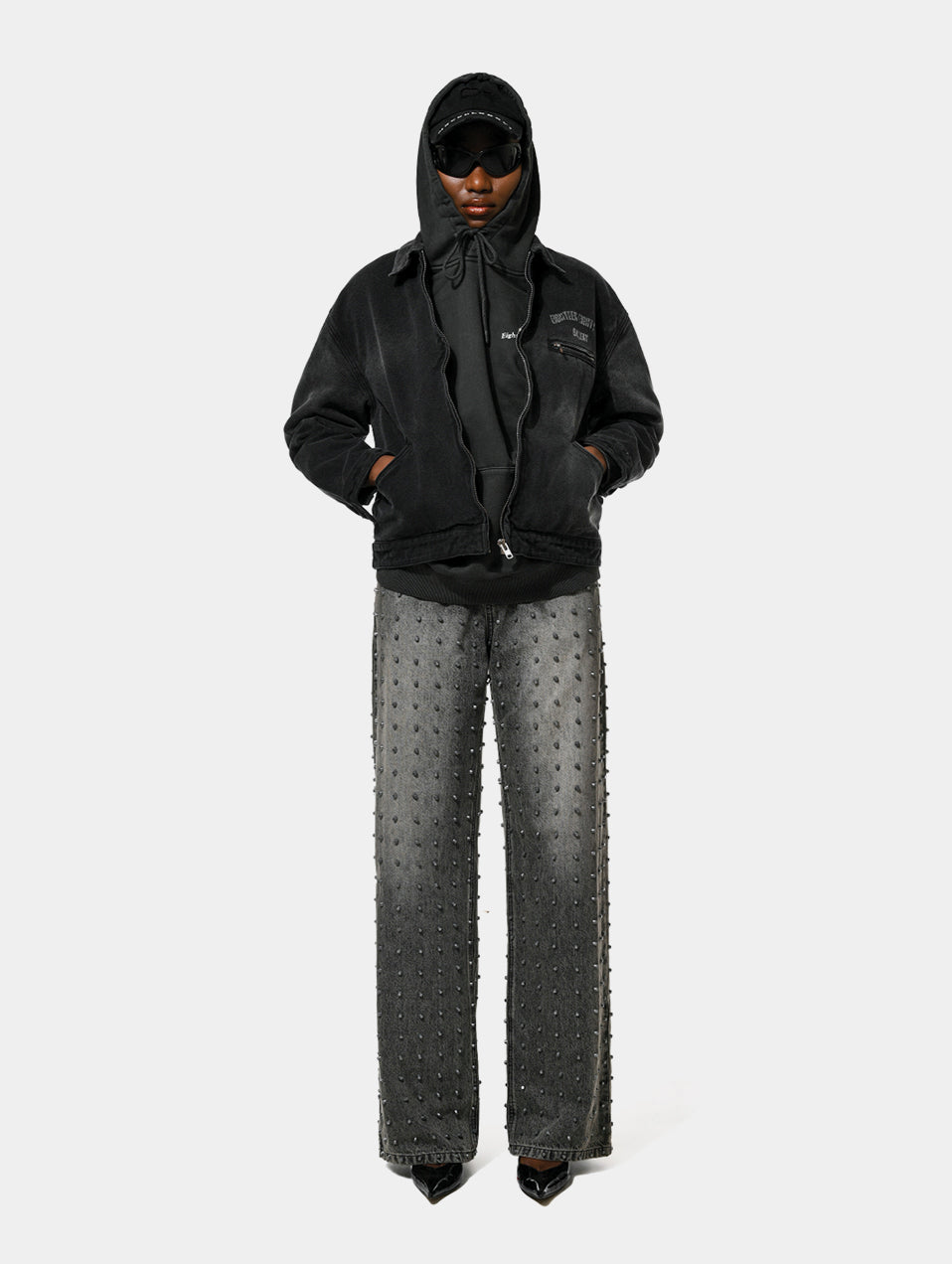 HEAVY WASHED WORK WEAR JKT - BLACK