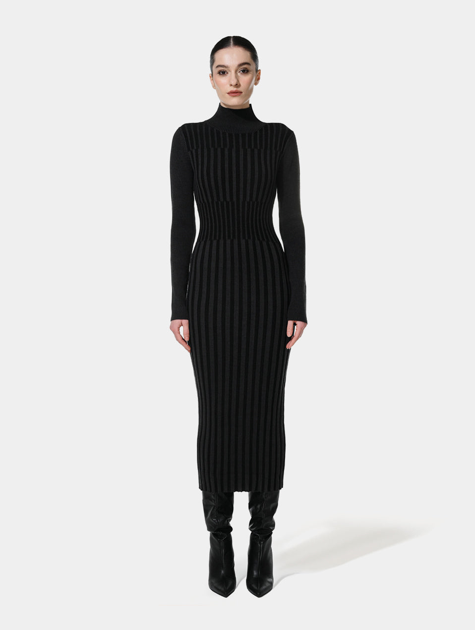 HIGH NECK KNITTED DRESS
