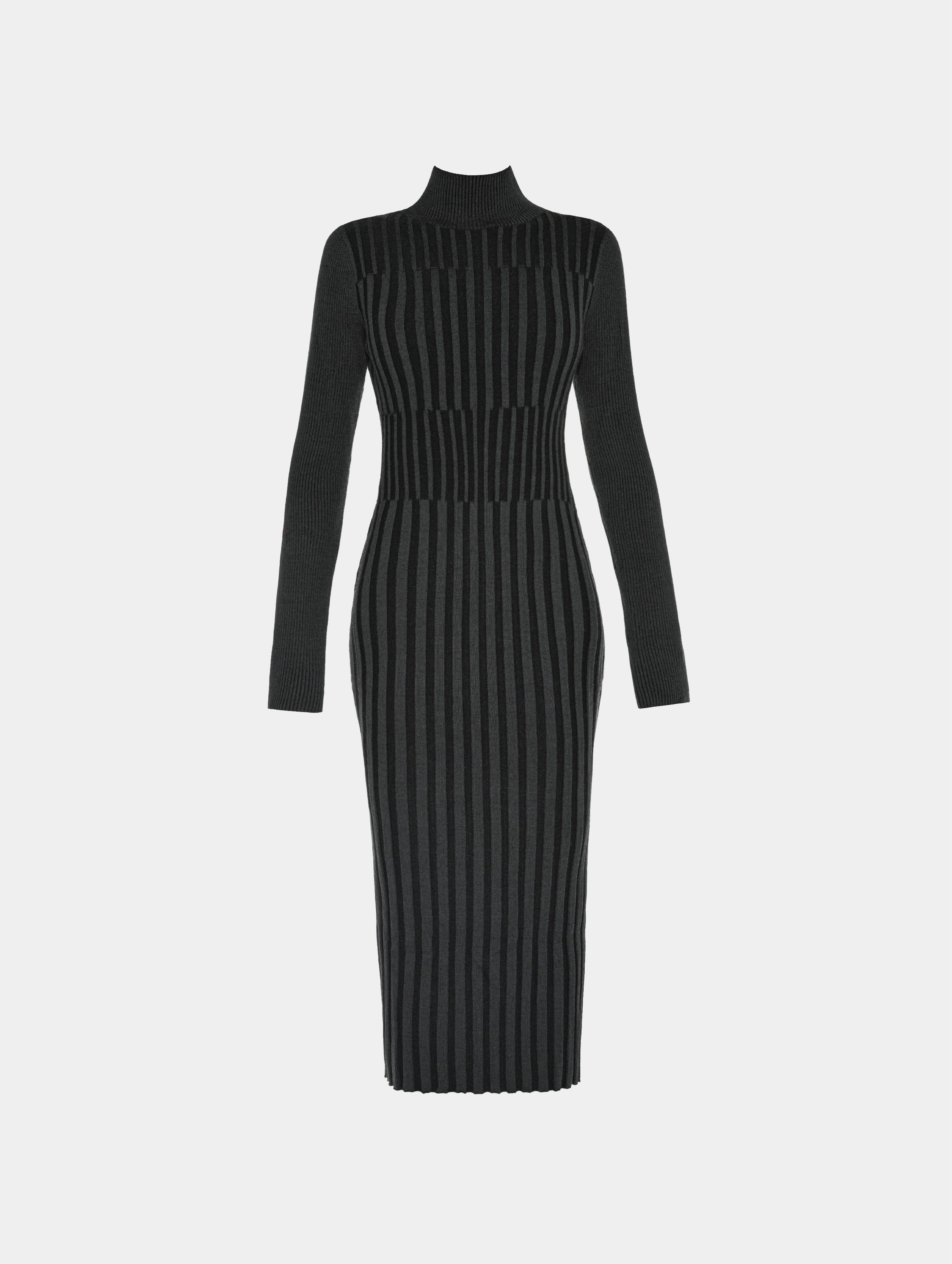 HIGH NECK KNITTED DRESS