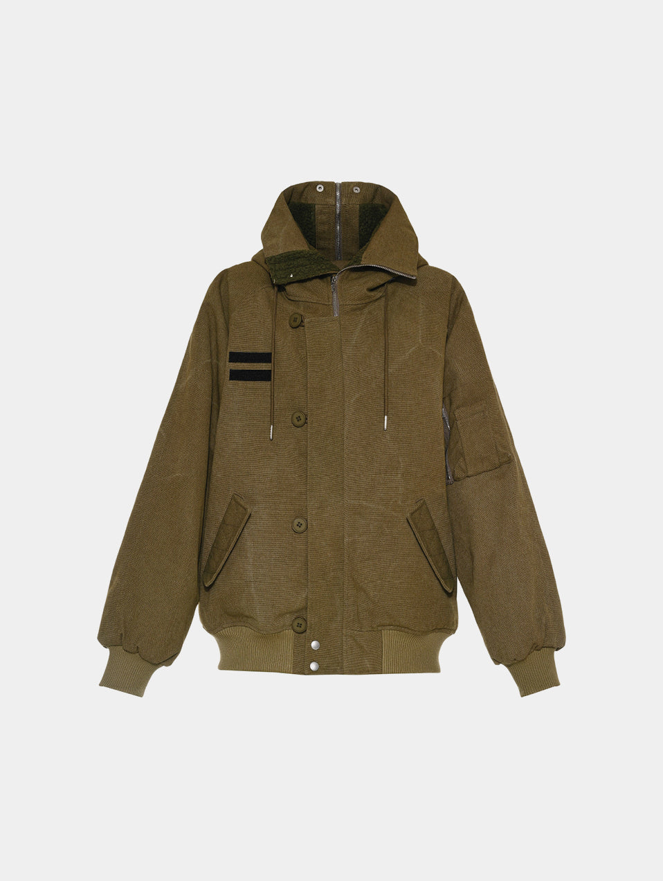 HOODED PILOT BOMBER -  UTILITY GREEN