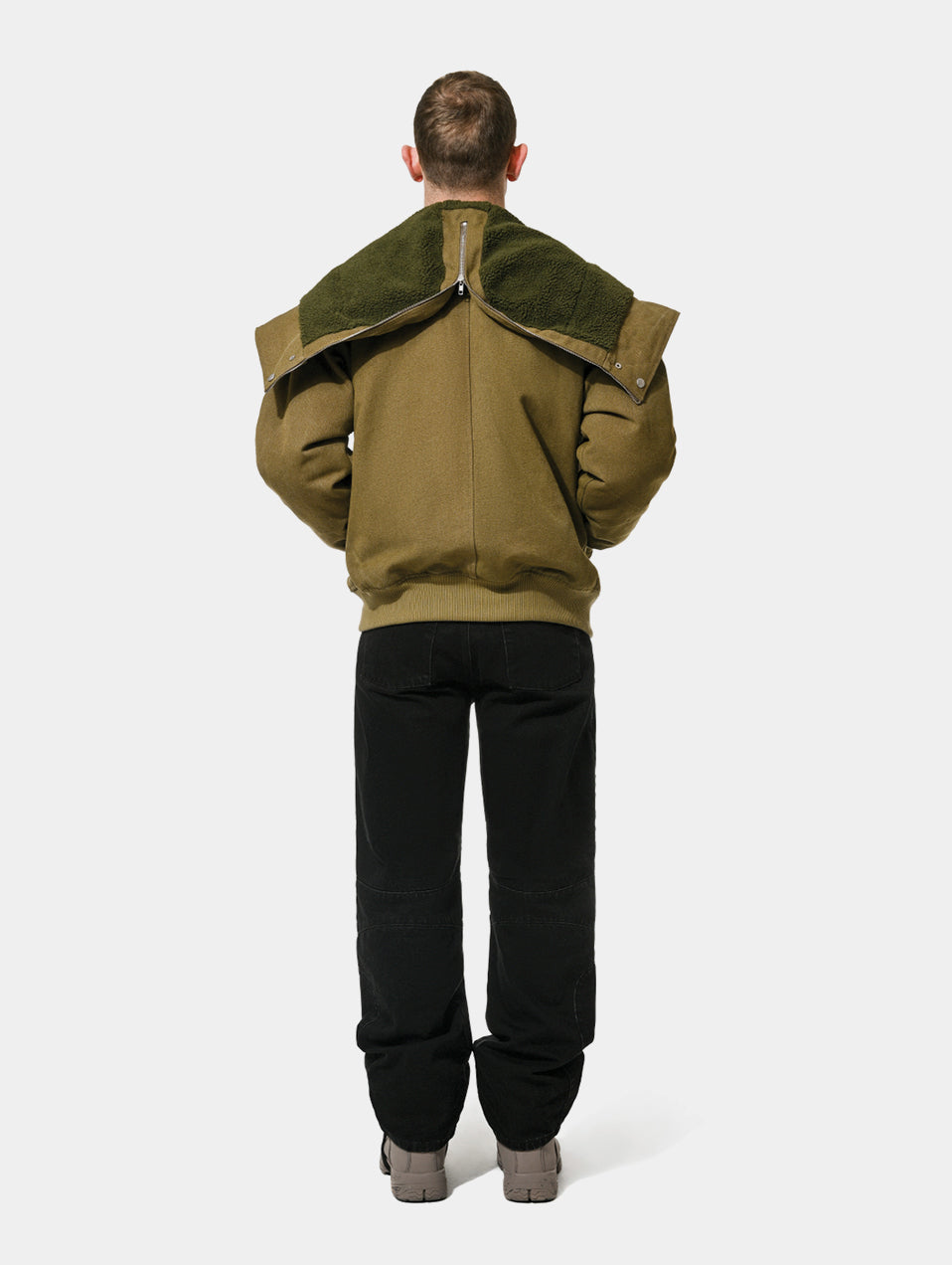 HOODED PILOT BOMBER -  UTILITY GREEN