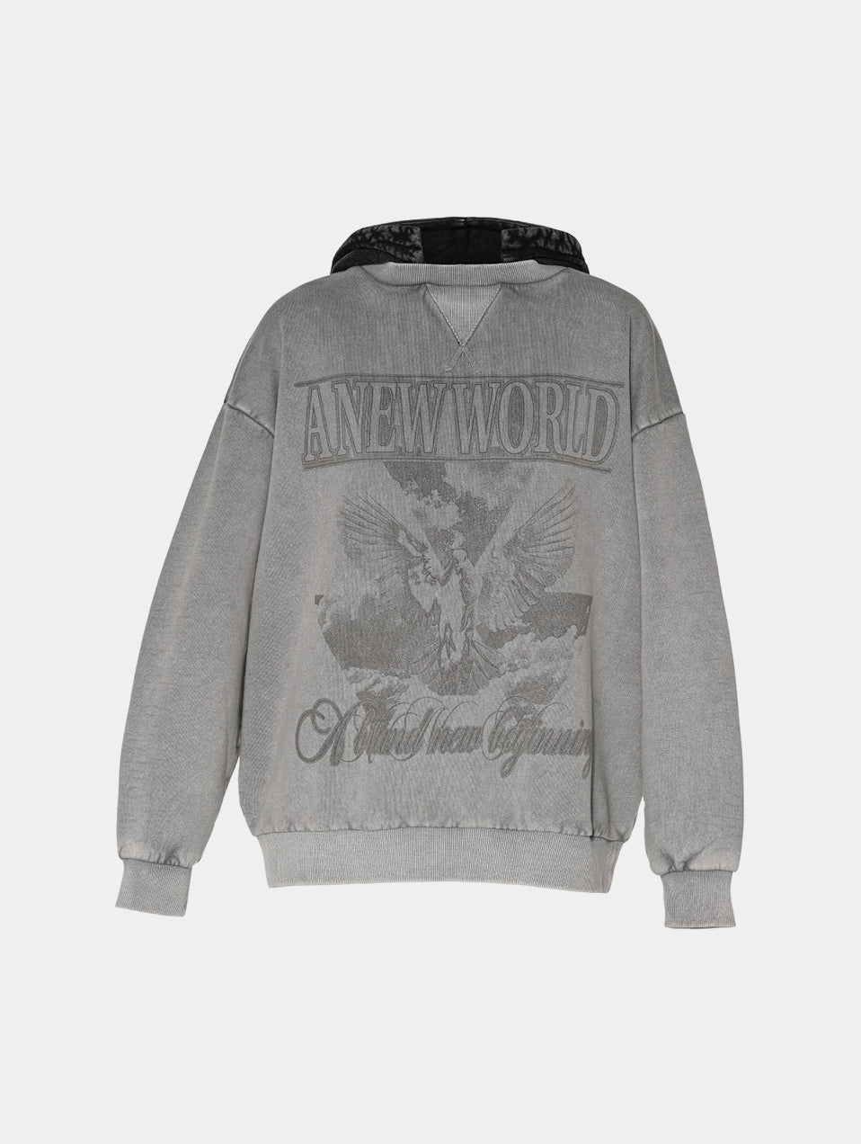 NEW WORLD HYBRID HOODIE- GREY