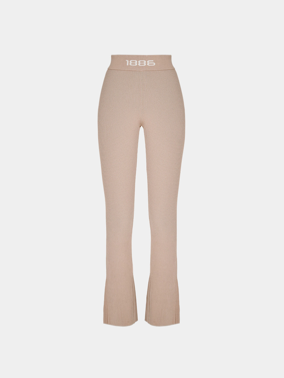 OMBRE KNIT FLARE PANTS- BROWN