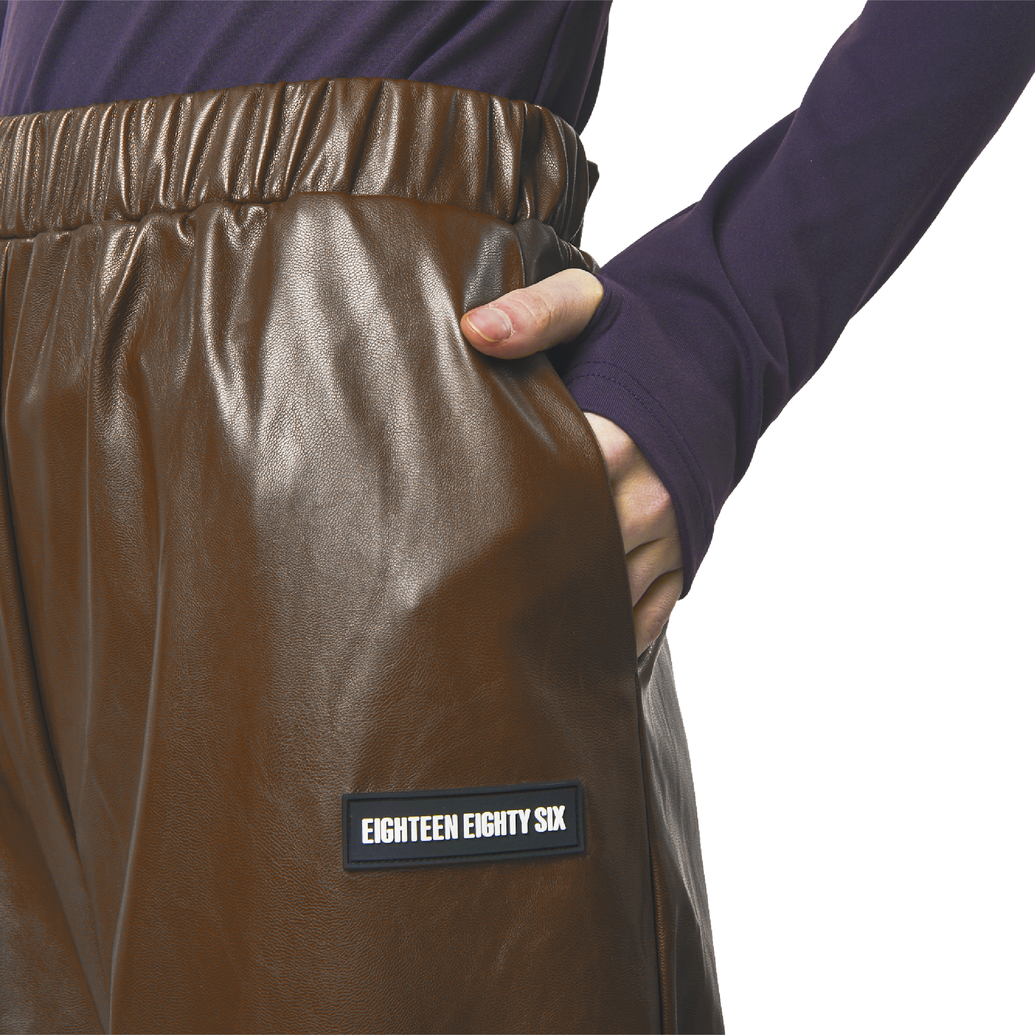 leather pants brown