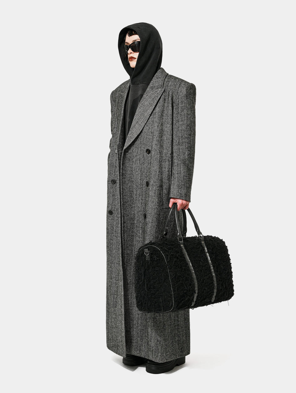 PEAK LAPEL COAT - GREY