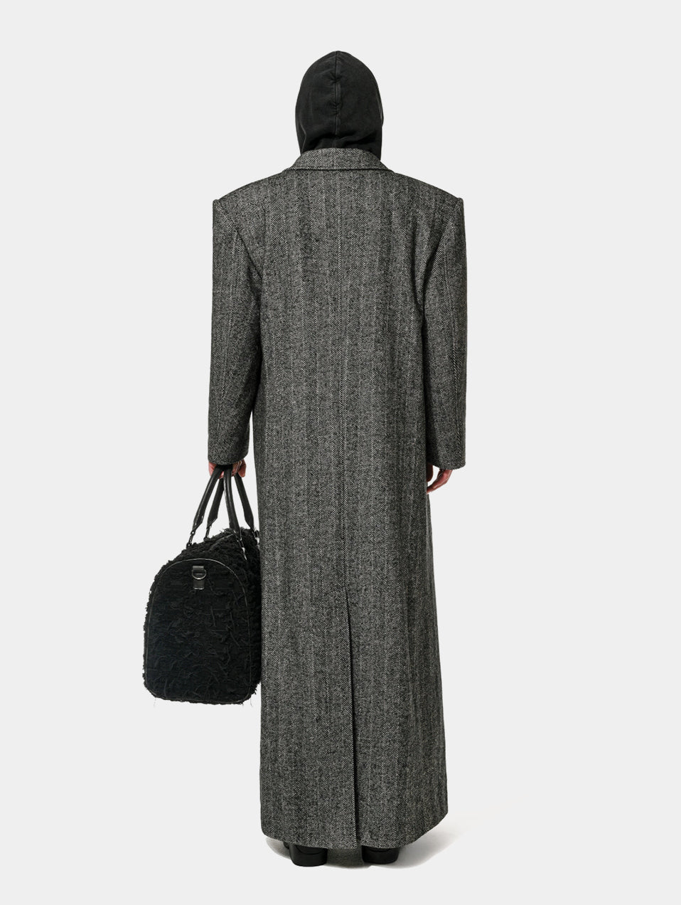 PEAK LAPEL COAT - GREY