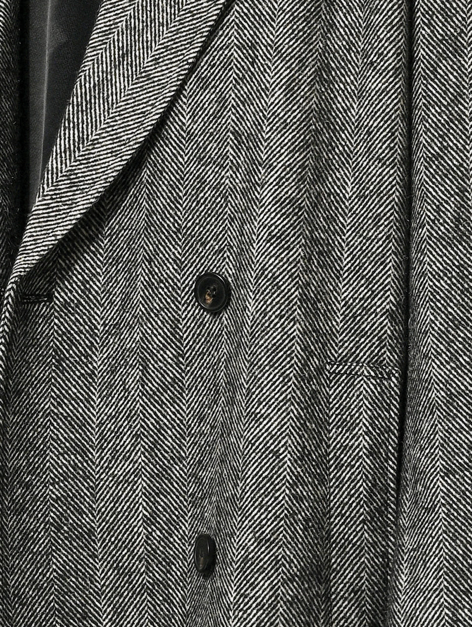PEAK LAPEL COAT - GREY