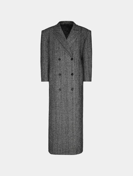 PEAK LAPEL COAT - GREY – 1886 fashion