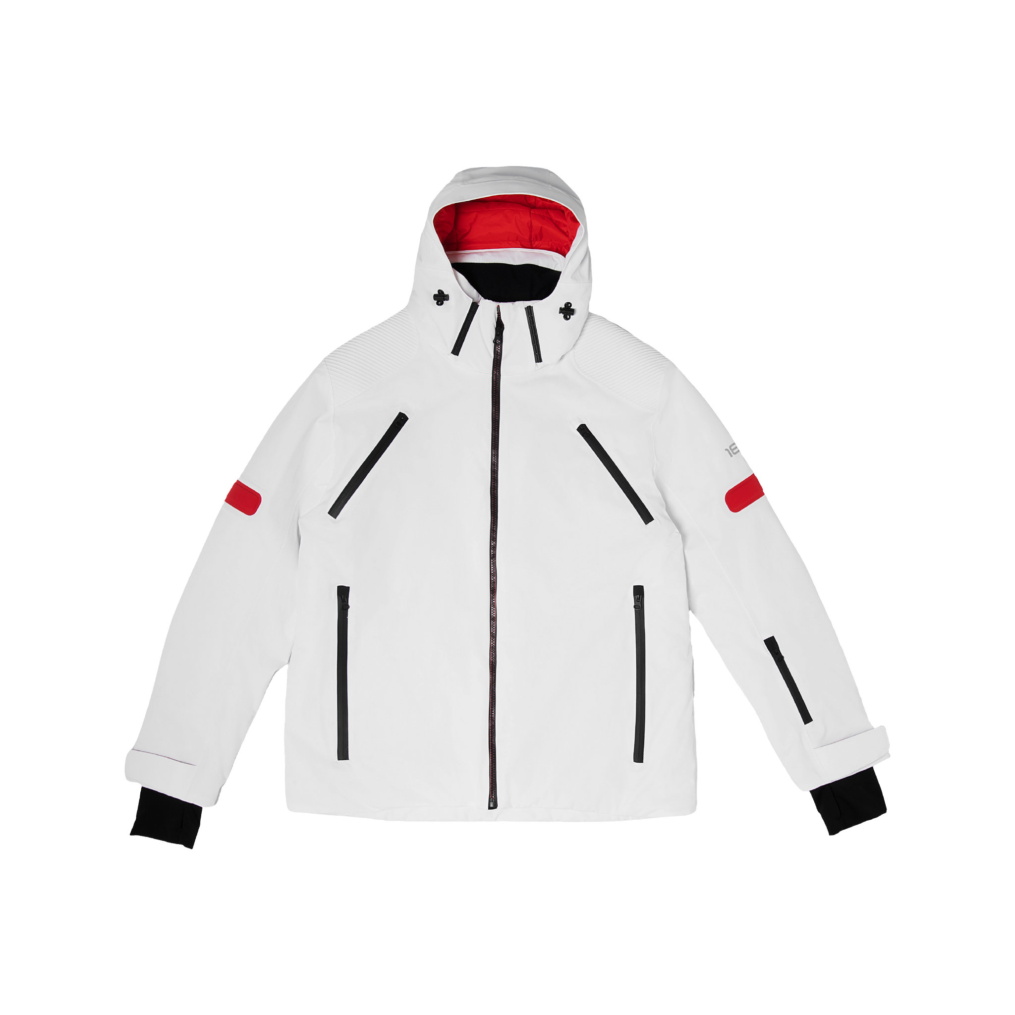 Ski Jacket In White & Red - White